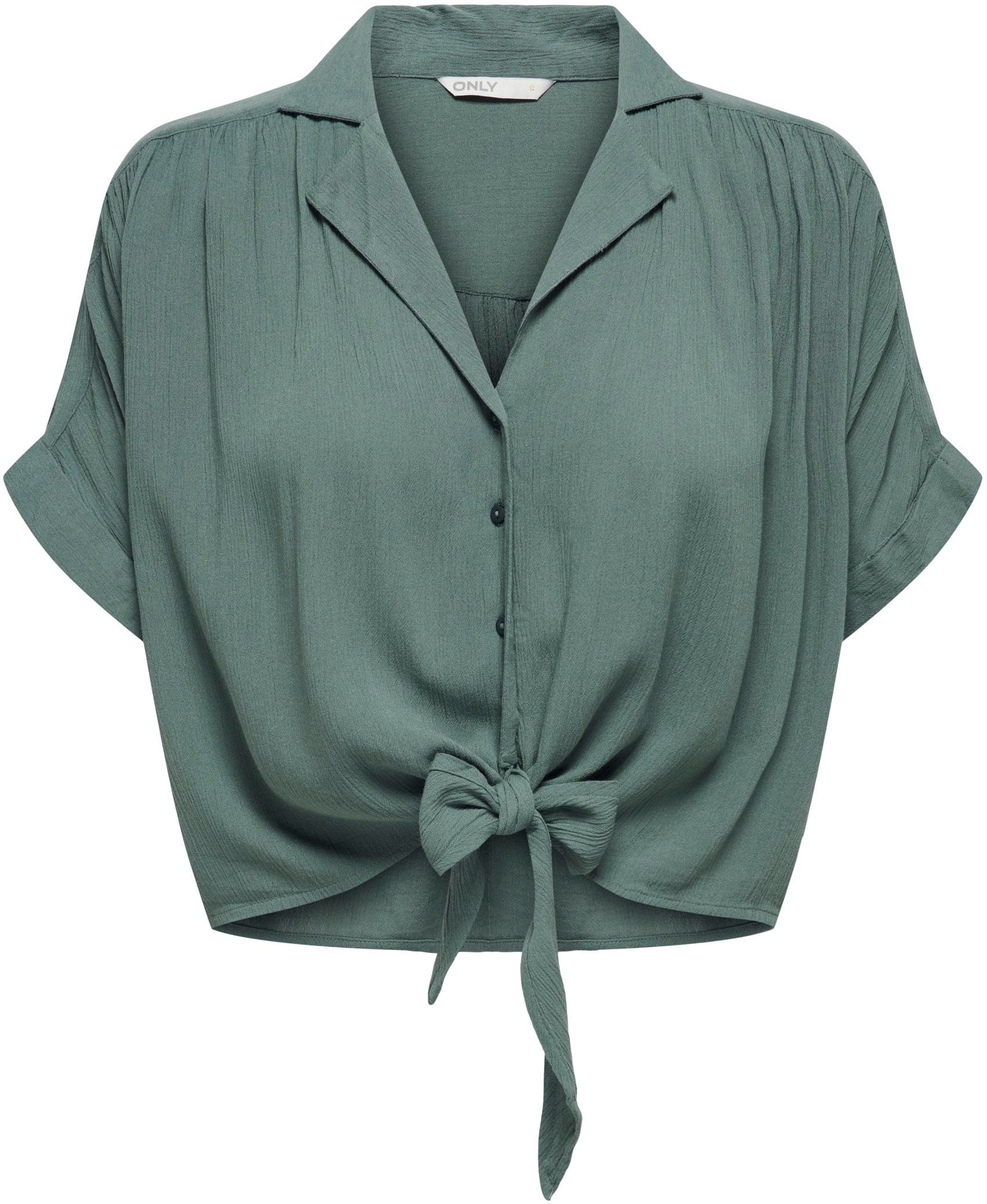 ONLY Kurzarmbluse »ONLPAULA LIFE S/S TIE SHIRT WVN NOOS«