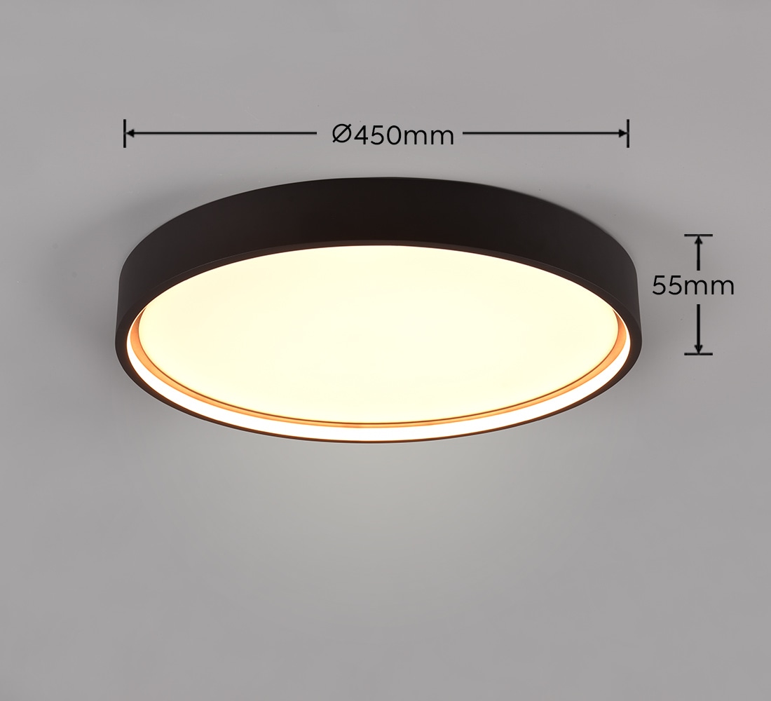 TRIO Leuchten LED Deckenleuchte »DOHA, Deckenlampe 29W 3260 Lumen Lichtfarbe einstellbar 2300-4000K«, 1 flammig, Leuchtmittel LED-Board | LED fest integriert, indirektes Licht getrennt schaltbar als Wandlampe und Deckenlampe mögl