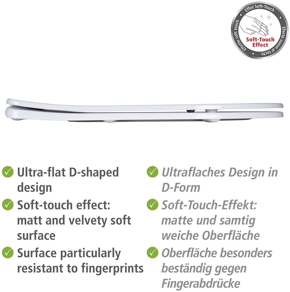 WENKO WC-Sitz »Modell Galati«, aus Duroplast, ultraflach, D-Form, mit Absenkautomatik