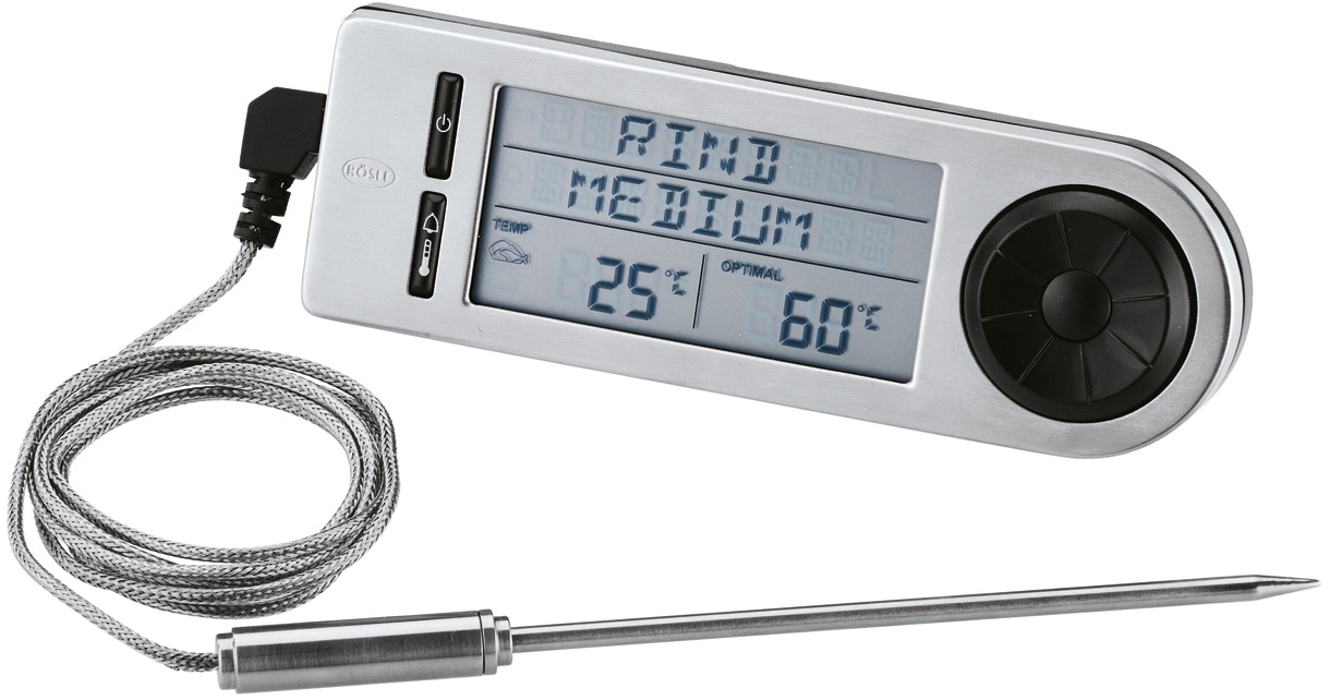 Bratenthermometer, digitaler Kerntemperaturmesser, –20 °C bis +250 °C, Edelstahl 18/10