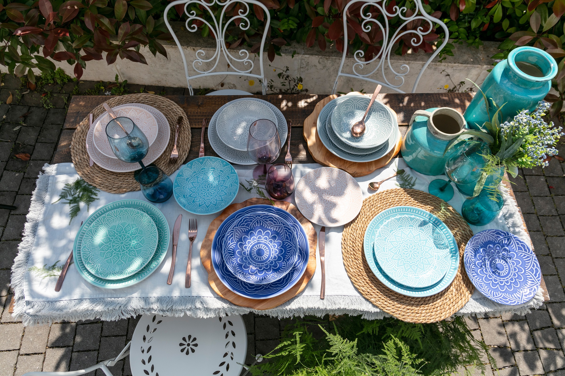 Villa d'Este Teller-Set »Geschirr-Set Luxor«, (Set, 18 tlg.), Service, Tafelservice