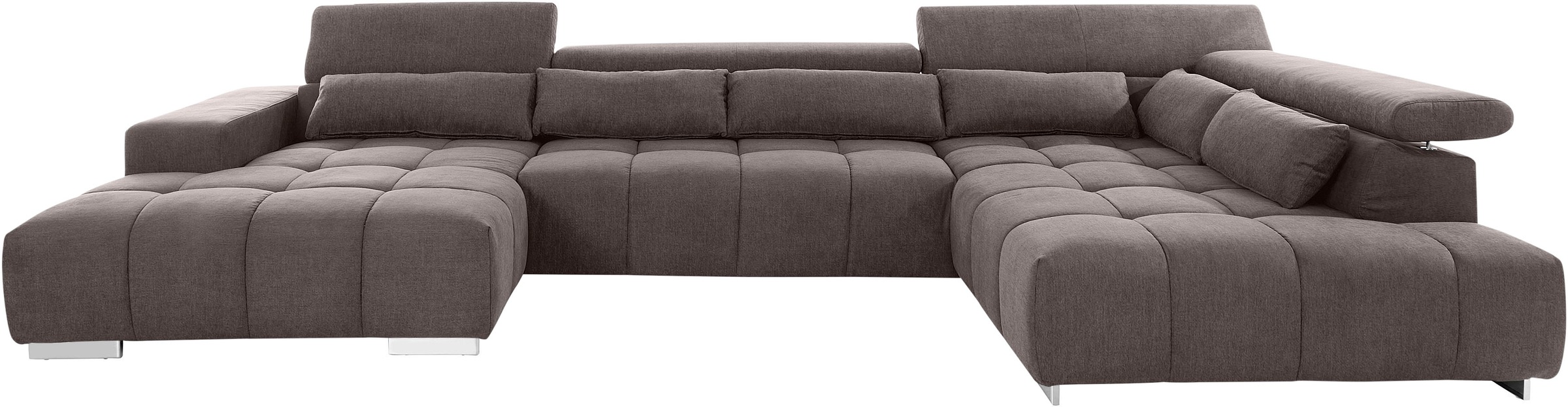 COTTA Wohnlandschaft »Orion U-Form«, mit Kopfteilverstellung & 6 Nierenkissen