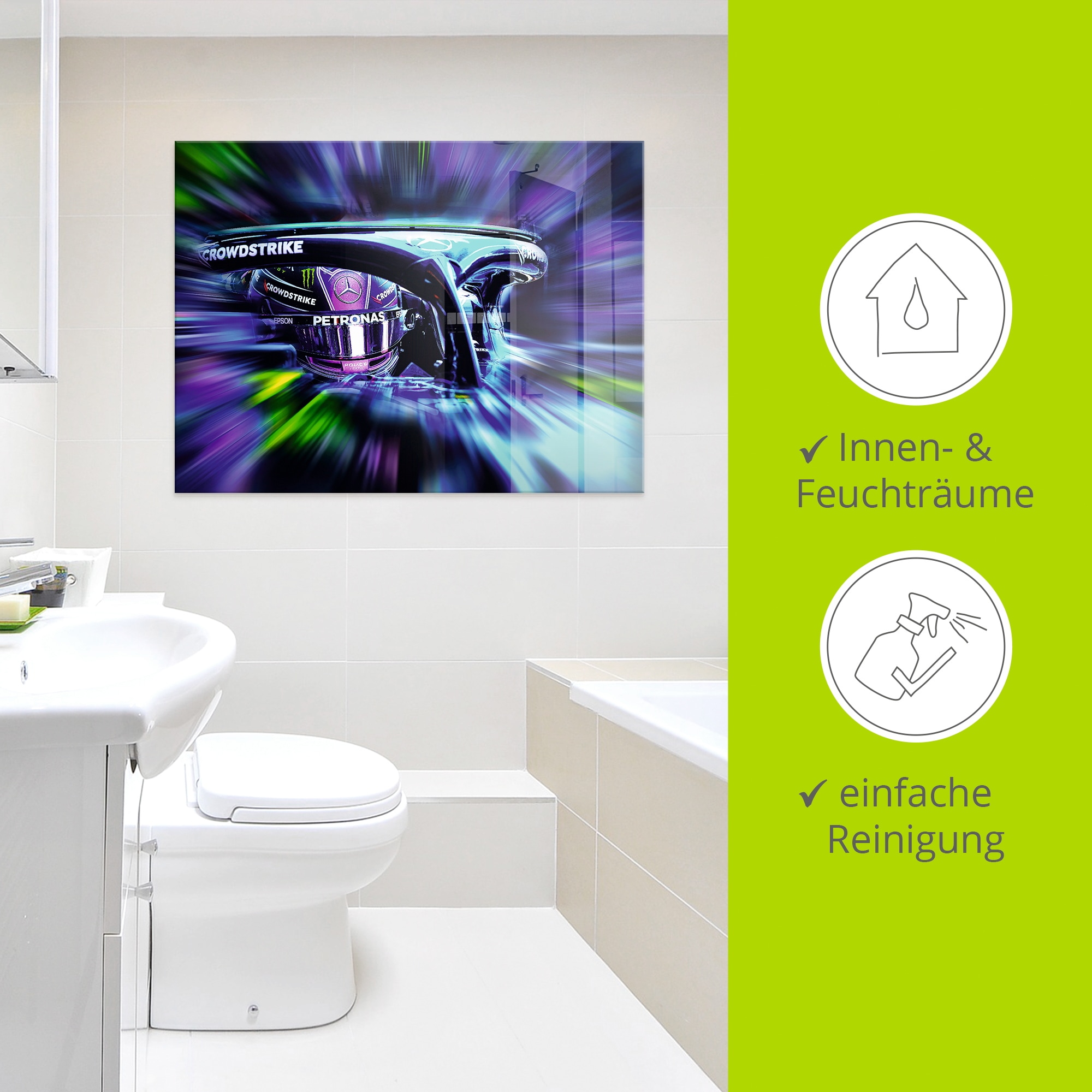 Artland Glasbild »LH44 - Hamilton in kreativen Farben« Funsport 1 Stk. tlg. in verschiedenen Größen