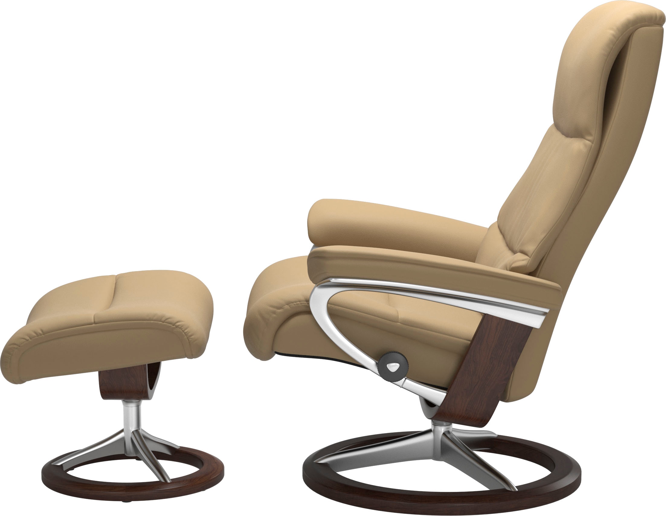 Stressless® Relaxsessel »View« Set, Relaxsessel mit Hocker,  mit Signature Base, Größe S,Gestell Braun