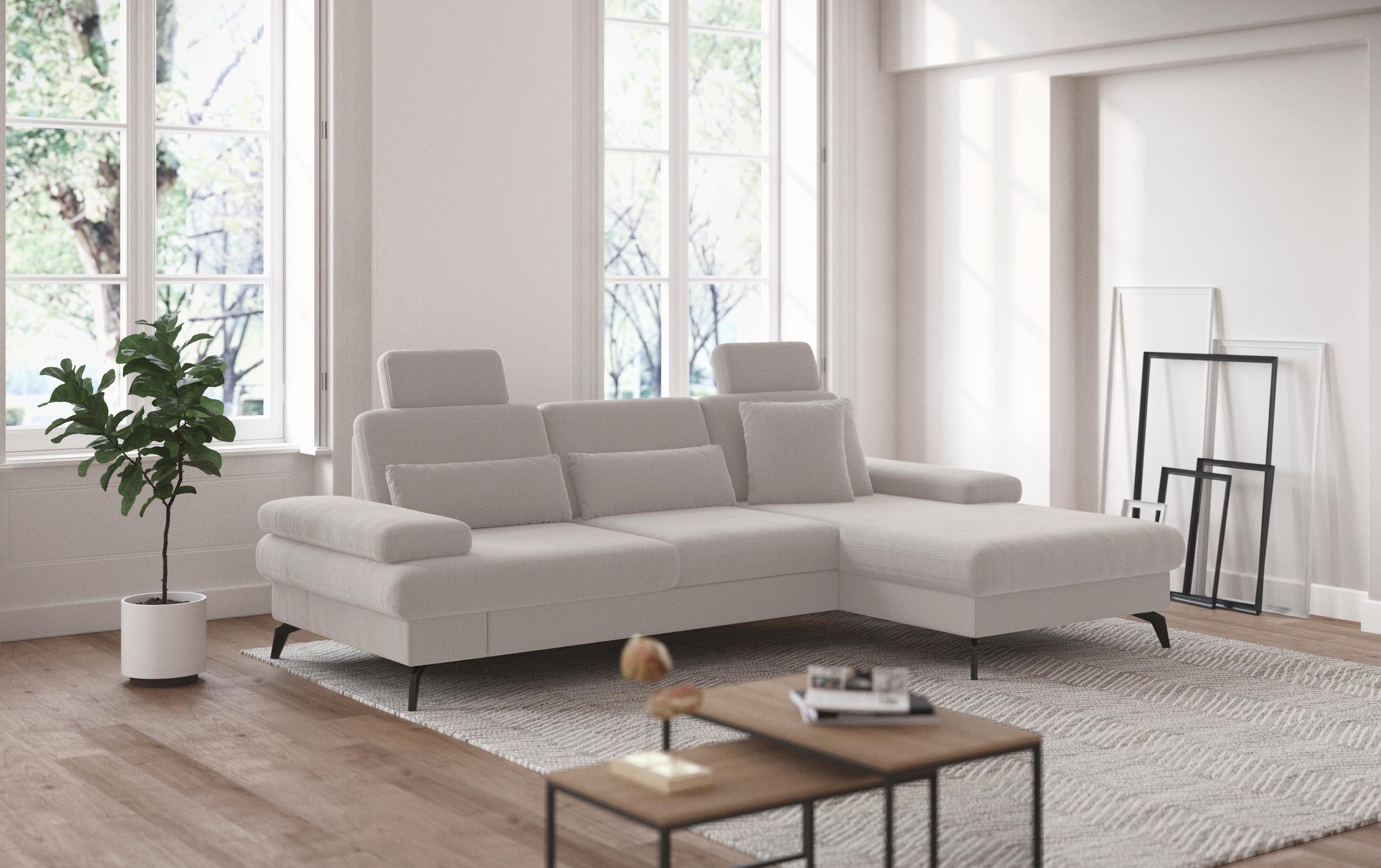 sit&more Ecksofa »Morris L-Form, inkl. Sitztiefenverstellung« wahlweise mit Armteilverstellung, Bettfunktion & Bettkasten