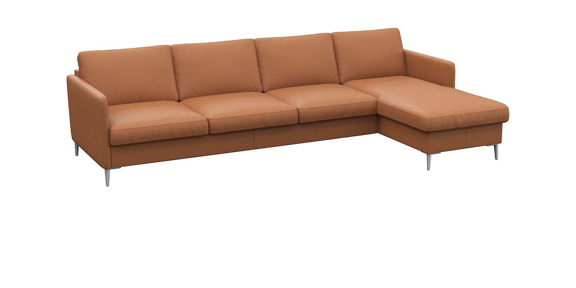 FLEXLUX Ecksofa »Fiore, L-Form, bequem und komfortabel durch hochwertigem Sitzaufbau«, schmale Armlehnen, Kaltschaum, Füße Alu