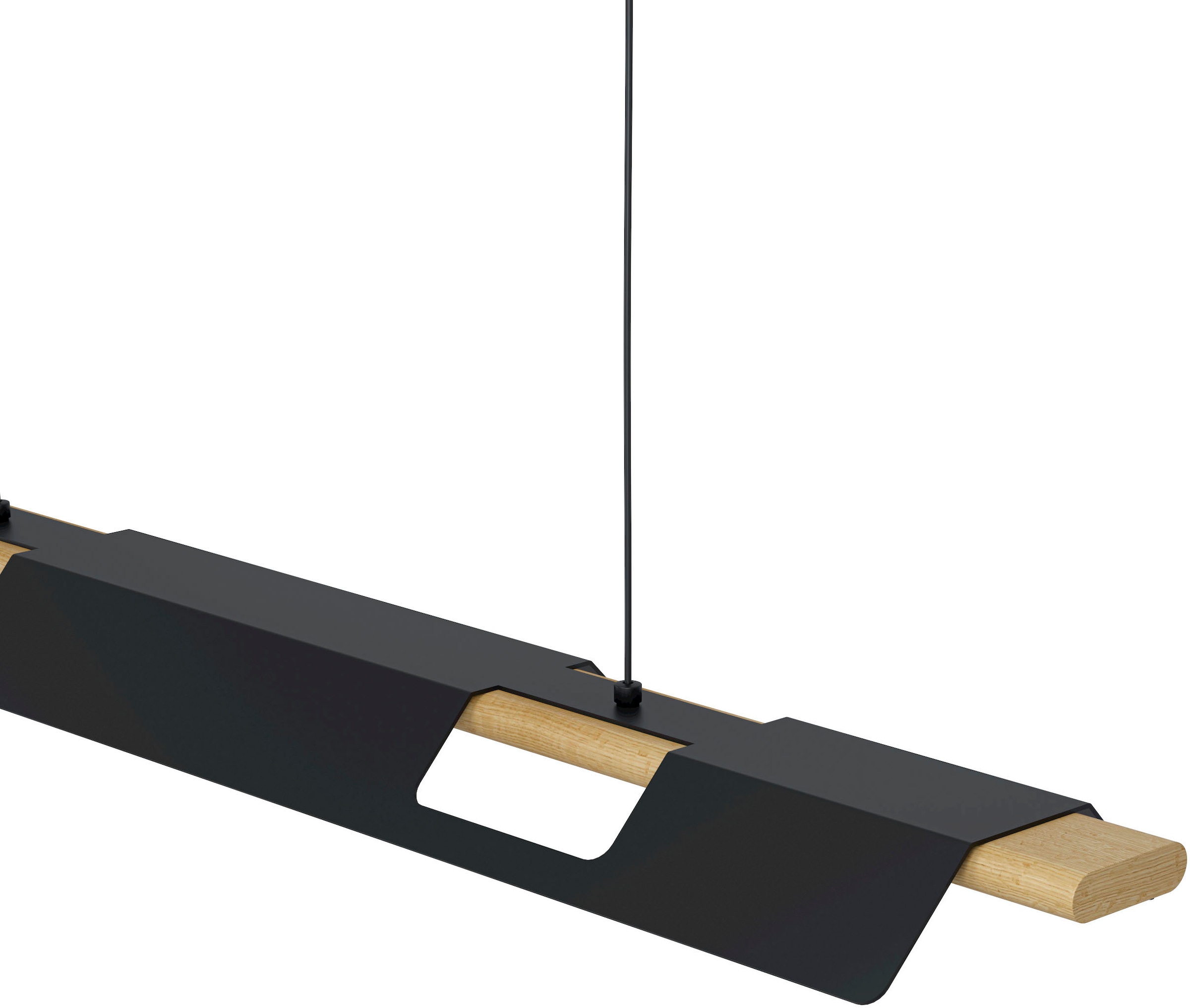 EGLO Hängeleuchte »ERMUA«, Leuchtmittel LED-Modul | LED fest integriert, Hängeleuchte in schwarz und braun aus Stahl, Holz - 27W - Warmweiß