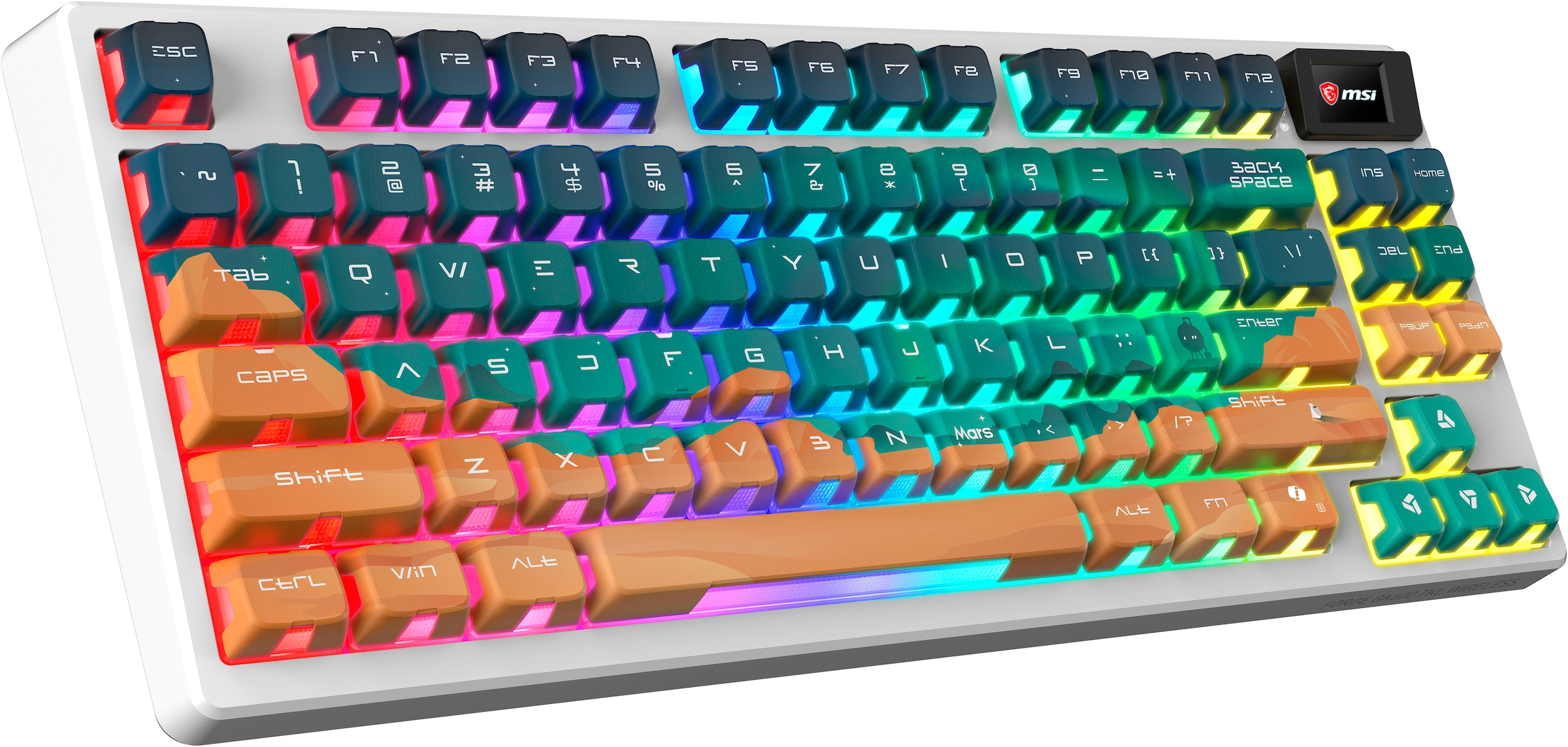 MSI Gaming-Tastatur »FORGE GK600 TKL WIRELESS MARS« (USB-Anschluss | verstellbare Füße)