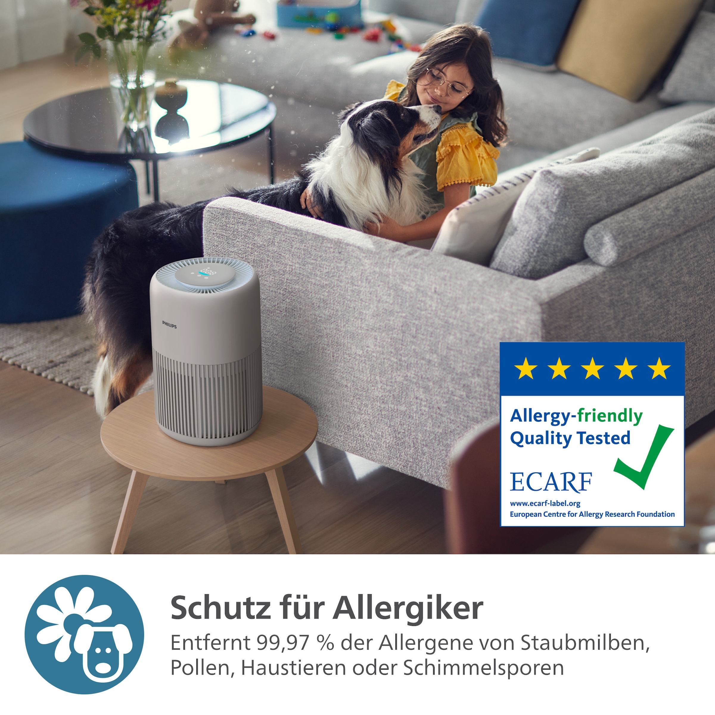 Philips Luftreiniger »AC0921/14 PureProtect Mini 900 Series, Luftreinigungsrate 250 m³/h«, für 65 m² Räume, 2-Schichten-HEPA-Filtersystem, leise