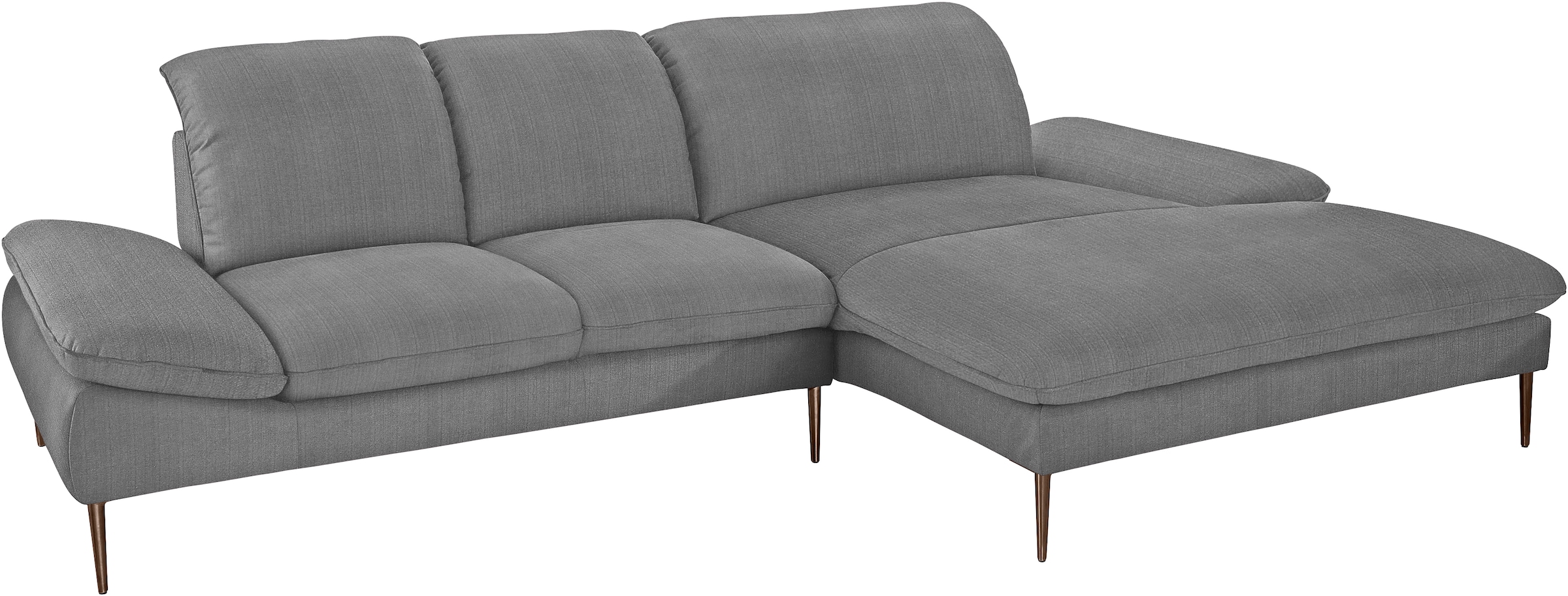 W.SCHILLIG Ecksofa »enjoy&MORE, Designsofa, bequem, zeitlos und elegant, L-Form« Sitztiefenverstellung, Füße bronze pulverbeschichtet, Breite 310 cm