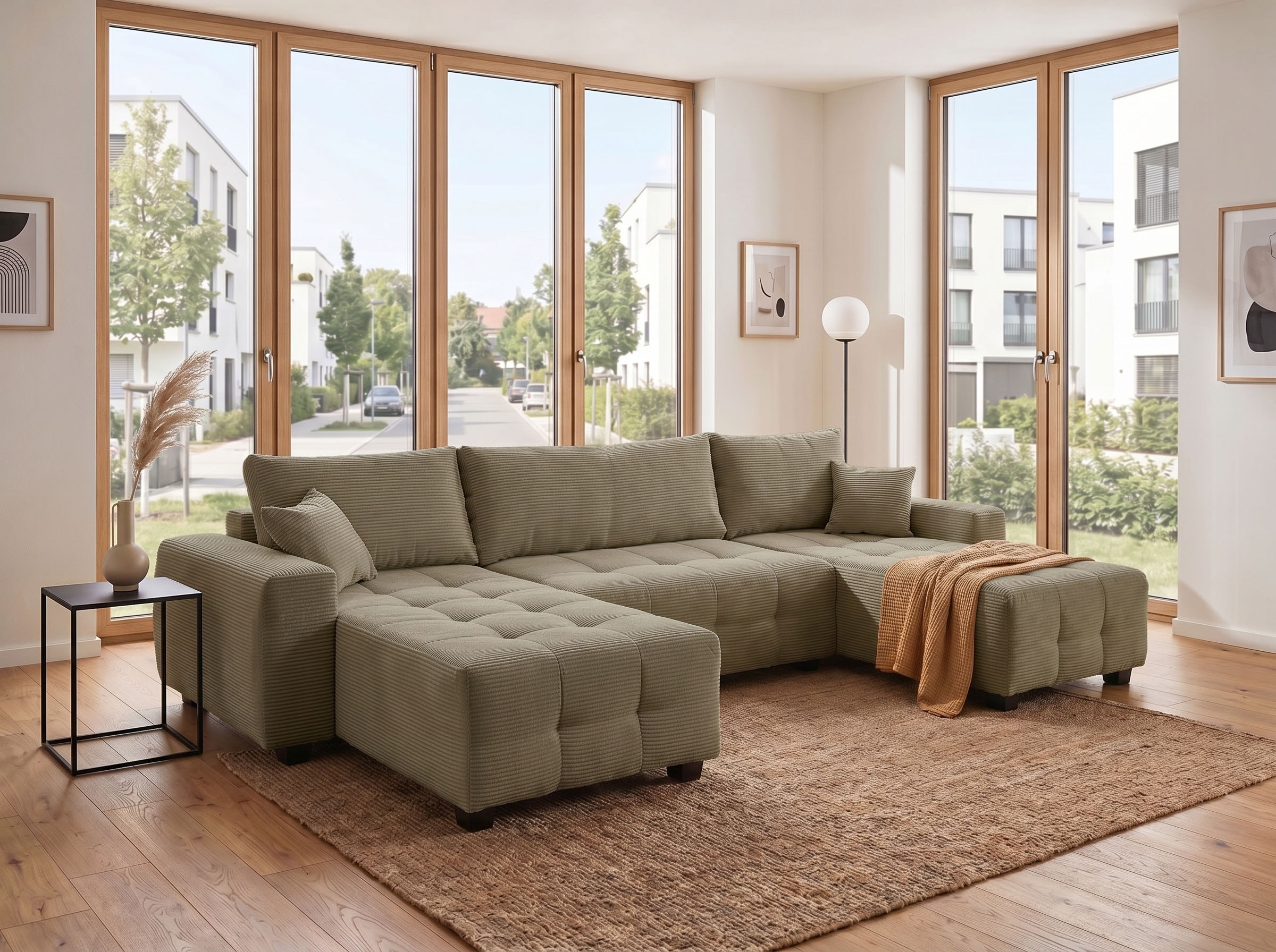 OTTO home Wohnlandschaft »Bella U-Form, Breite 314 cm« Wonlandschaft, Schlaffunktion,Bonnelfederkern,Rückenkissen
