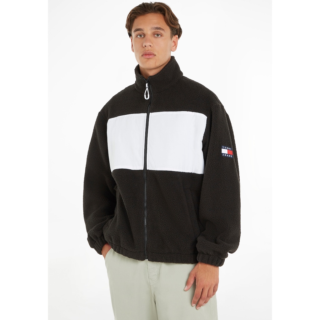 Tommy Jeans Fleecejacke »TJM RLX FABRIC MIX FLEECE JACKET«, mit hohem Stehkragen