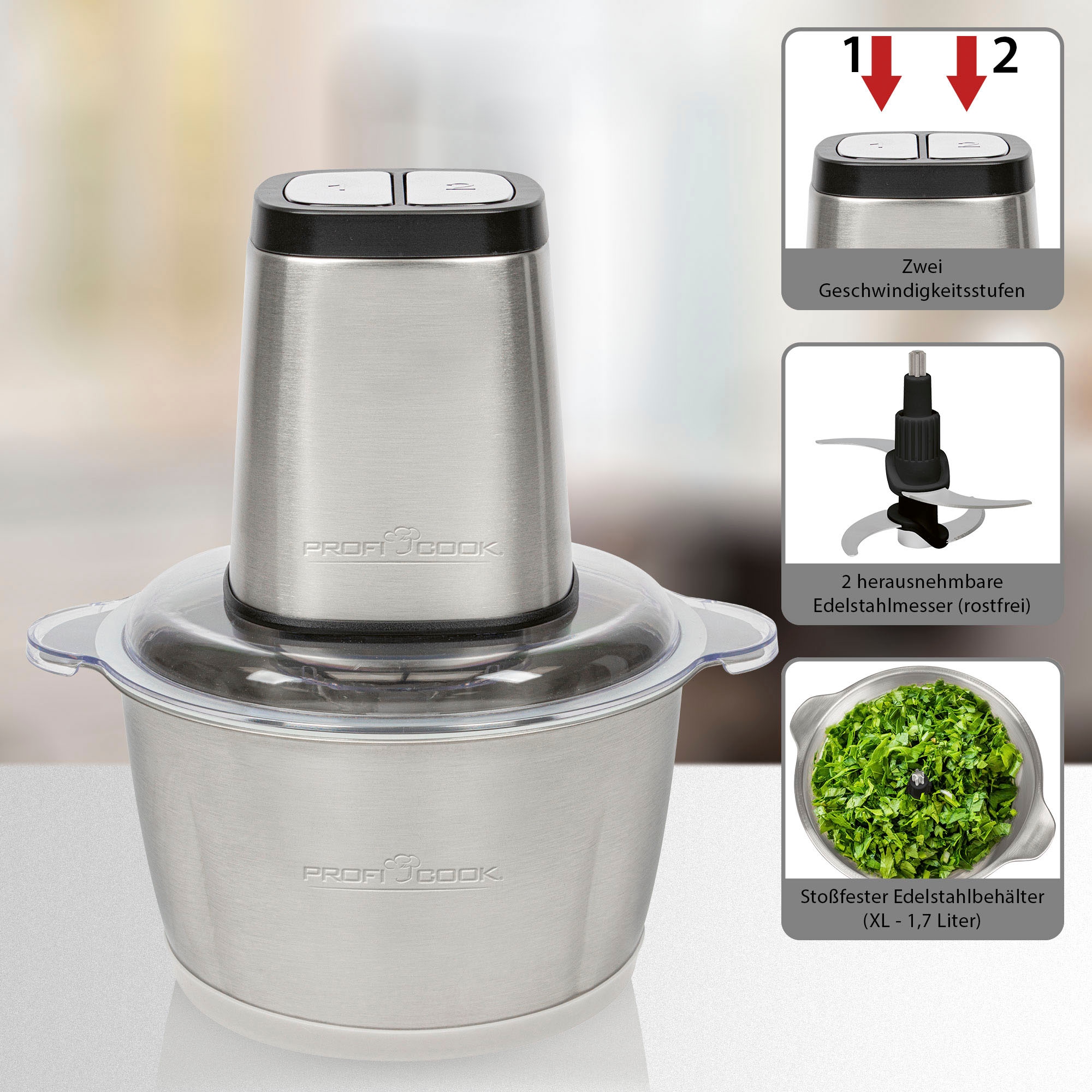 ProfiCook Zerkleinerer »PC-MZ 1227 inox«, 500 W