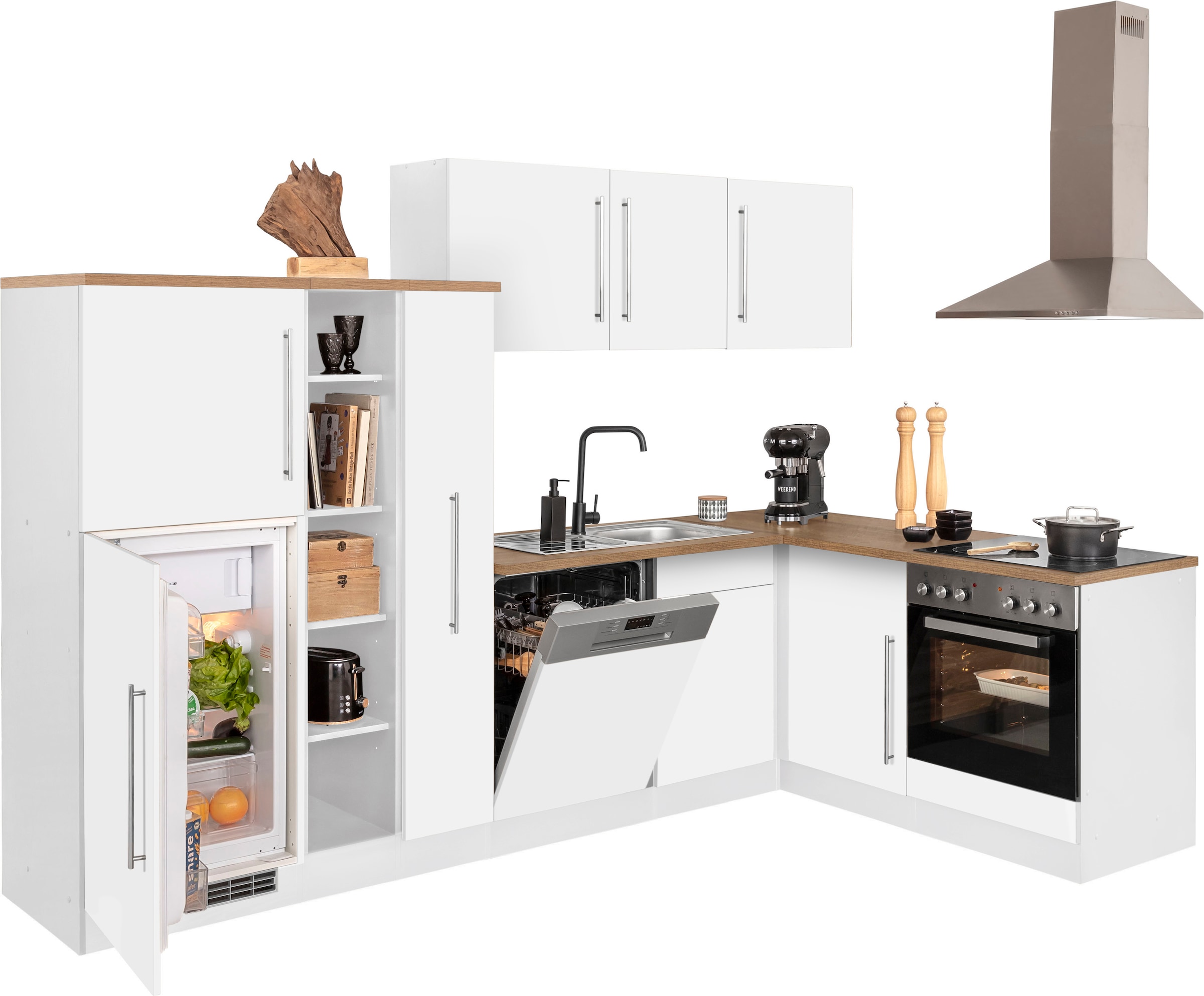 KOCHSTATION Winkelküche »KS-Samos« Stellbreite 290x170 cm, wahlweise mit E-Geräten, mit Arbeitsplatte