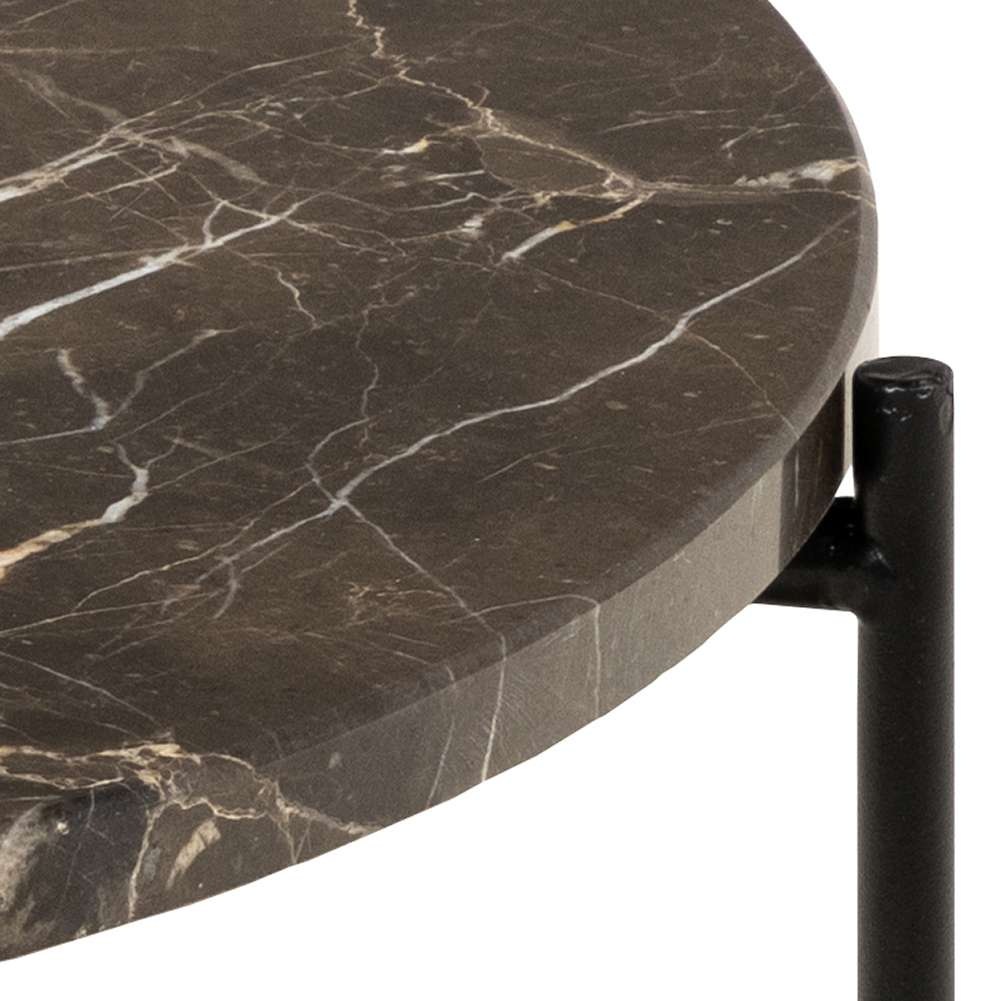 ACTONA GROUP Beistelltisch »Avila«, Ecktisch, rund, Tischplatte aus Marmorstein, T: 52 cm