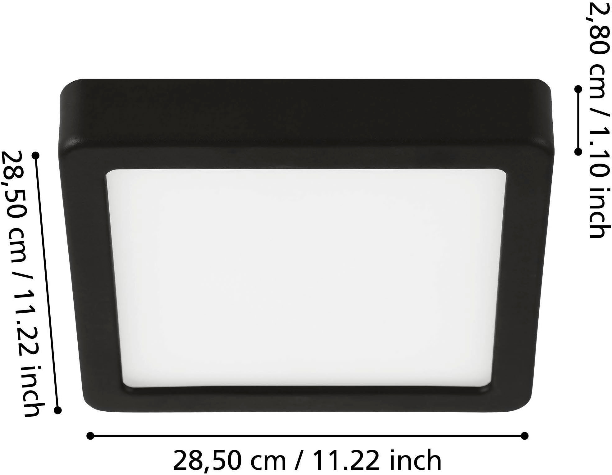 EGLO Aufbauleuchte »Fueva 5 Deckenleuchte, Stahl und Kunststoff, schwarz, weiß, Flurlampe« LED-Modul 1 Stk. Neutralweiß Aufbauleuchte, Leuchtfläche, Deckenlampe, LED Aufbaulampe, Lampe