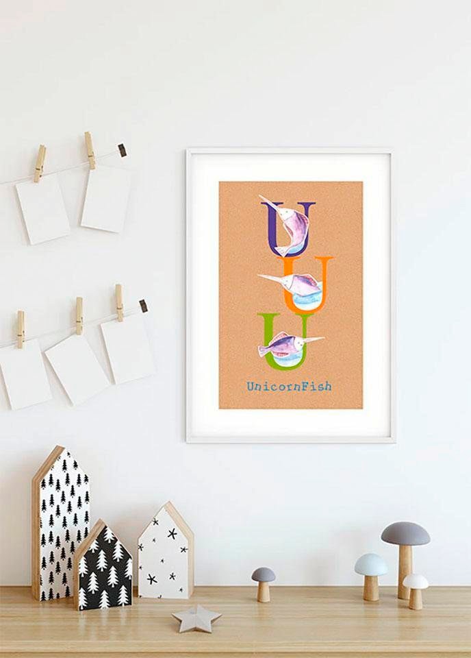 Komar Poster »ABC Animal U«, Buchstaben, (1 St.), Kinderzimmer, Schlafzimmer, Wohnzimmer