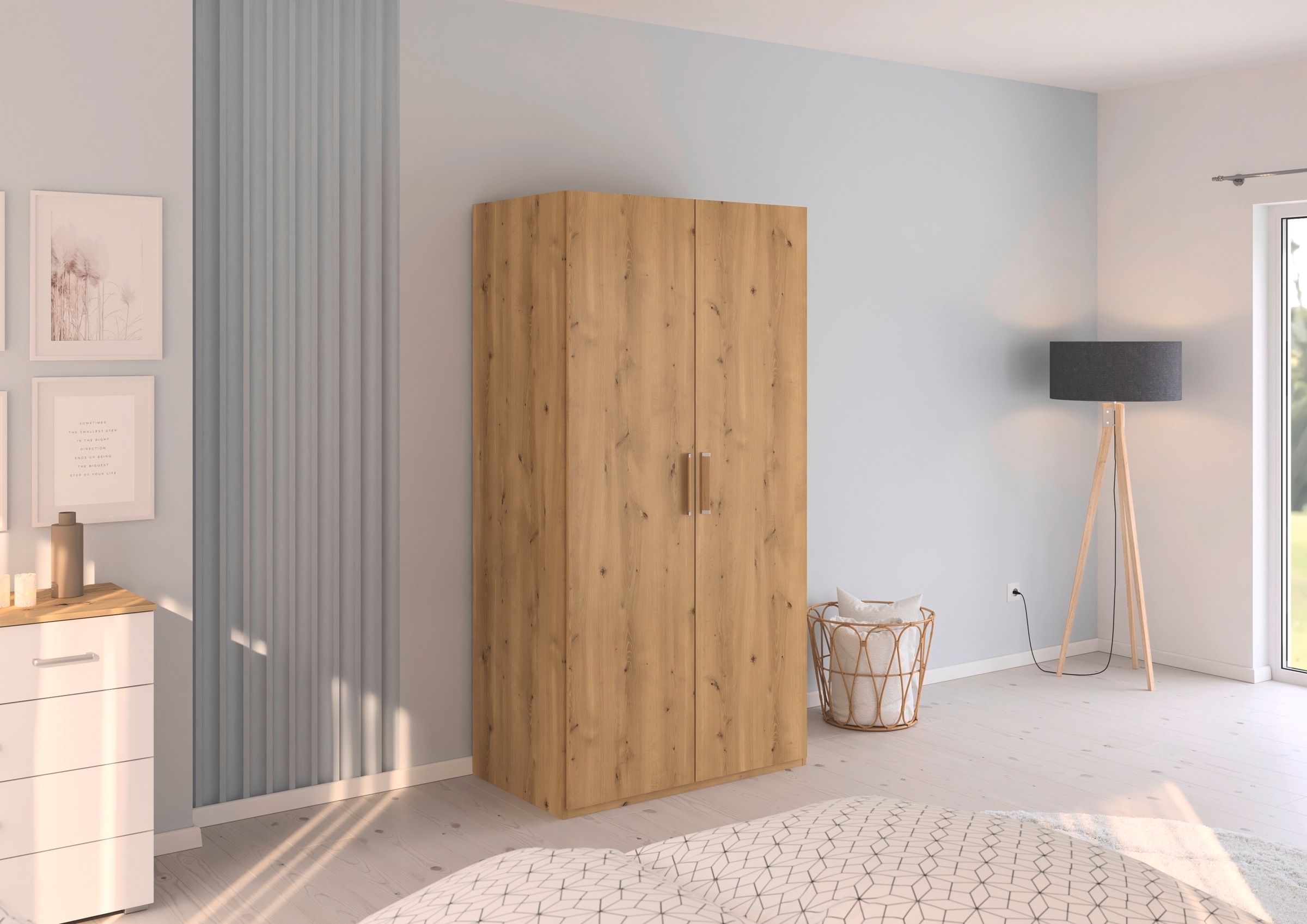 rauch Drehtürenschrank »Kleiderschrank Schrank Garderobe Schlafzimmerschrank EVELYN« in 2 Höhen 197 oder 210 cm erhältlich, inkl. SOFT-CLOSE-FUNKTION,  in elegantem Stil, viel Stauraum 4 Breiten und 2 Höhen MADE IN GERMANY