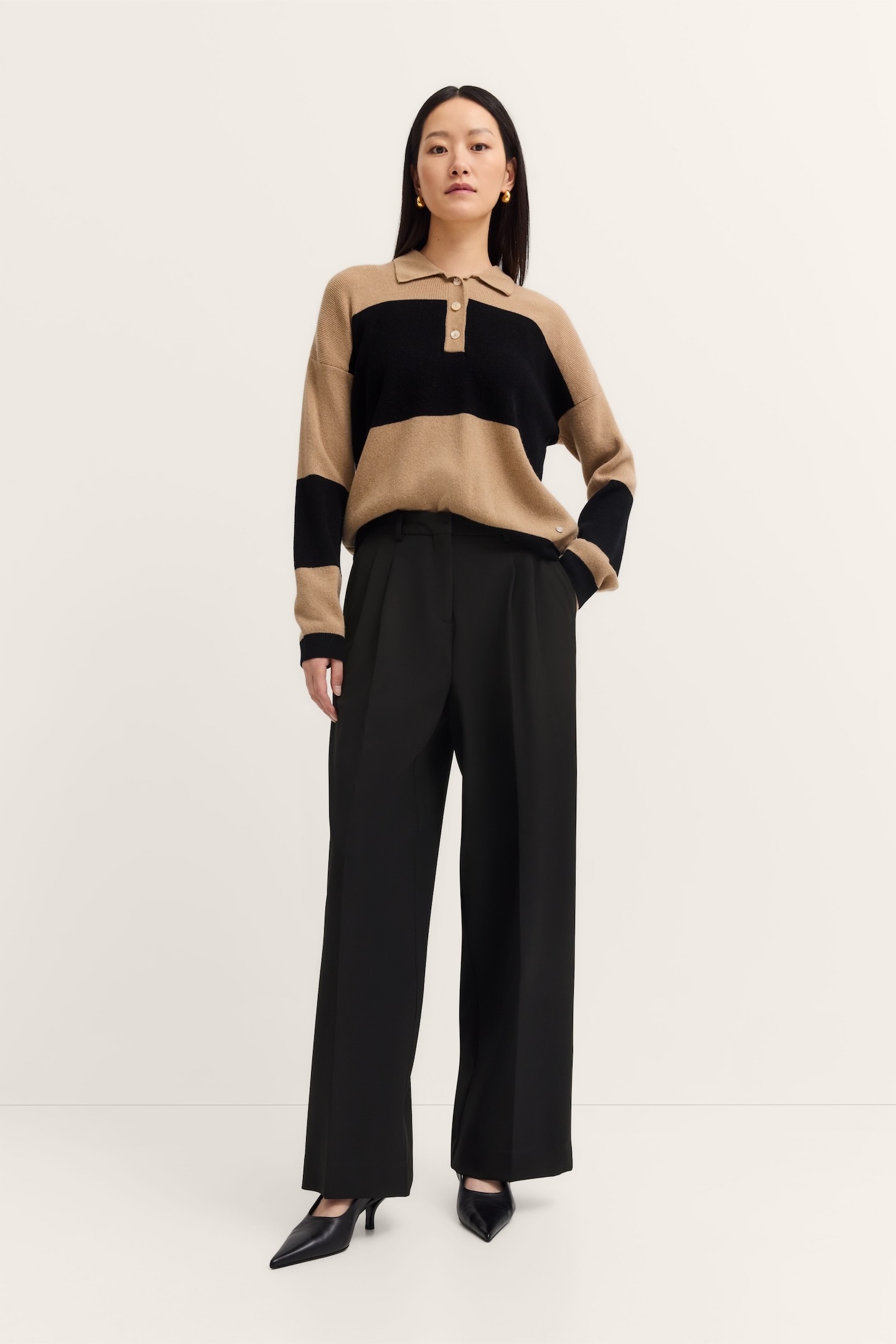 bugatti Stoffhose »doppelte Bundfalte«  mit Stretch-Anteilen