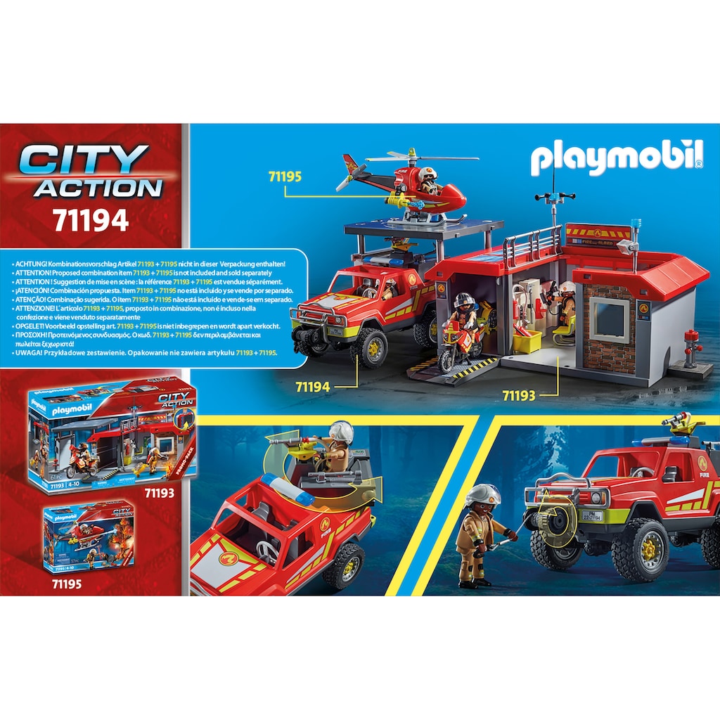 Playmobil® Konstruktions-Spielset »Feuerwehr-Löschtruck (71194), City Action«, (49 St.)