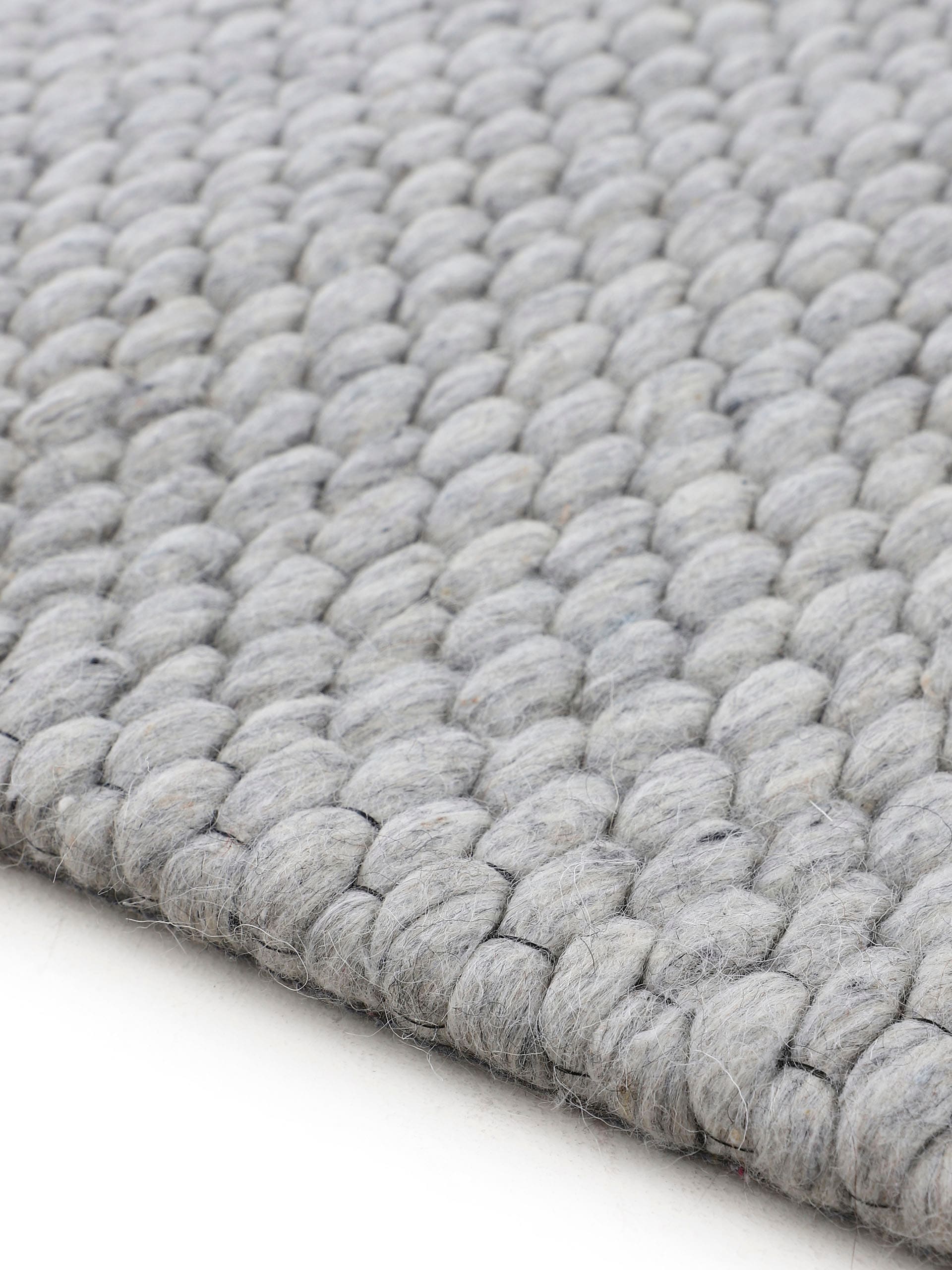 carpetfine Wollteppich »Sina« rund 14 mm Höhe grobe Struktur, Zeitloses Design, reine Wolle, Wohnzimmer