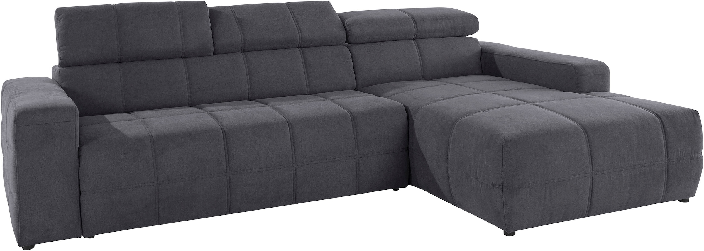 DOMO collection Ecksofa »Brandon B/T/H: 289/177/80 cm, whlw. mit Sitztiefenverstellung, L-Form«, mit Kopfteilverstellung, wahlweise Sitztiefenverstellung, L-Form