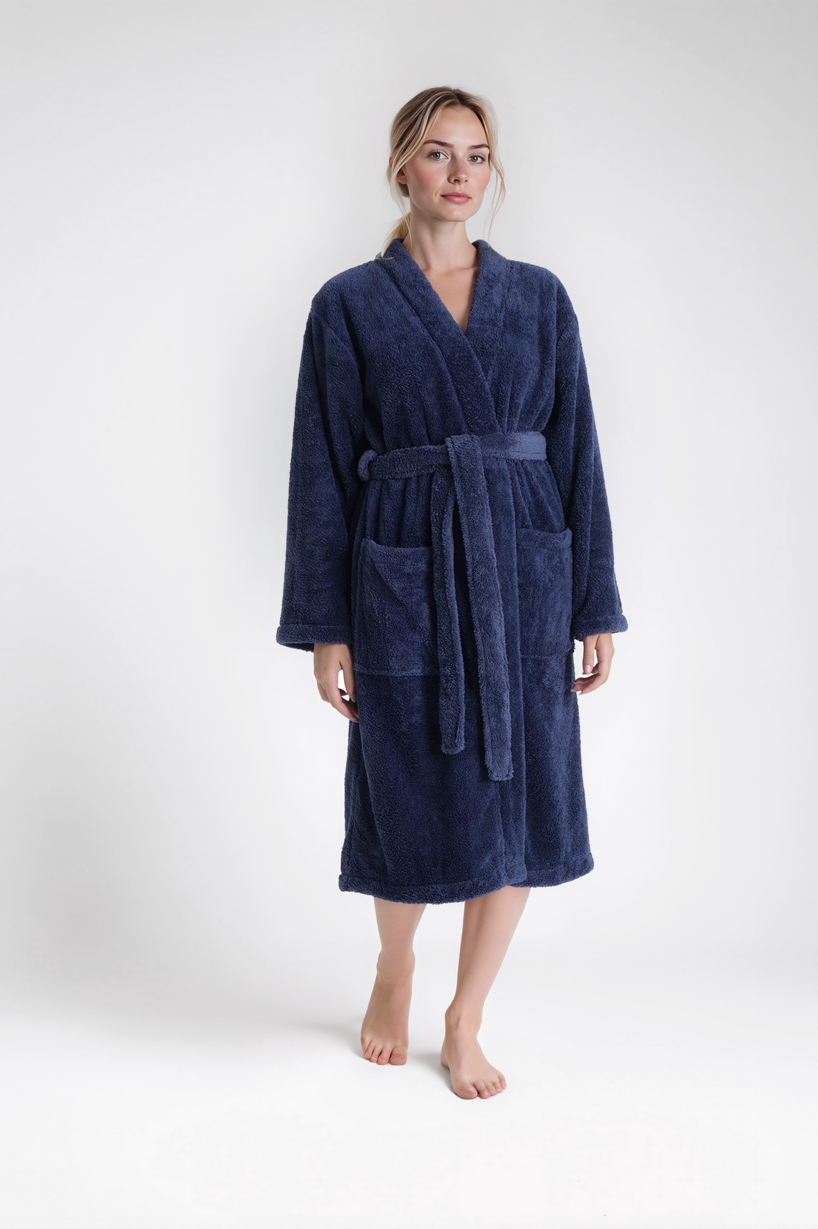 my home Unisex-Bademantel »Lillou Kimono, ideal für Sauna & Spa, Hotelbademantel, Morgenmantel«, (1 St.), kuschelig weicher Fleece, für Damen und Herren, XS-3XL