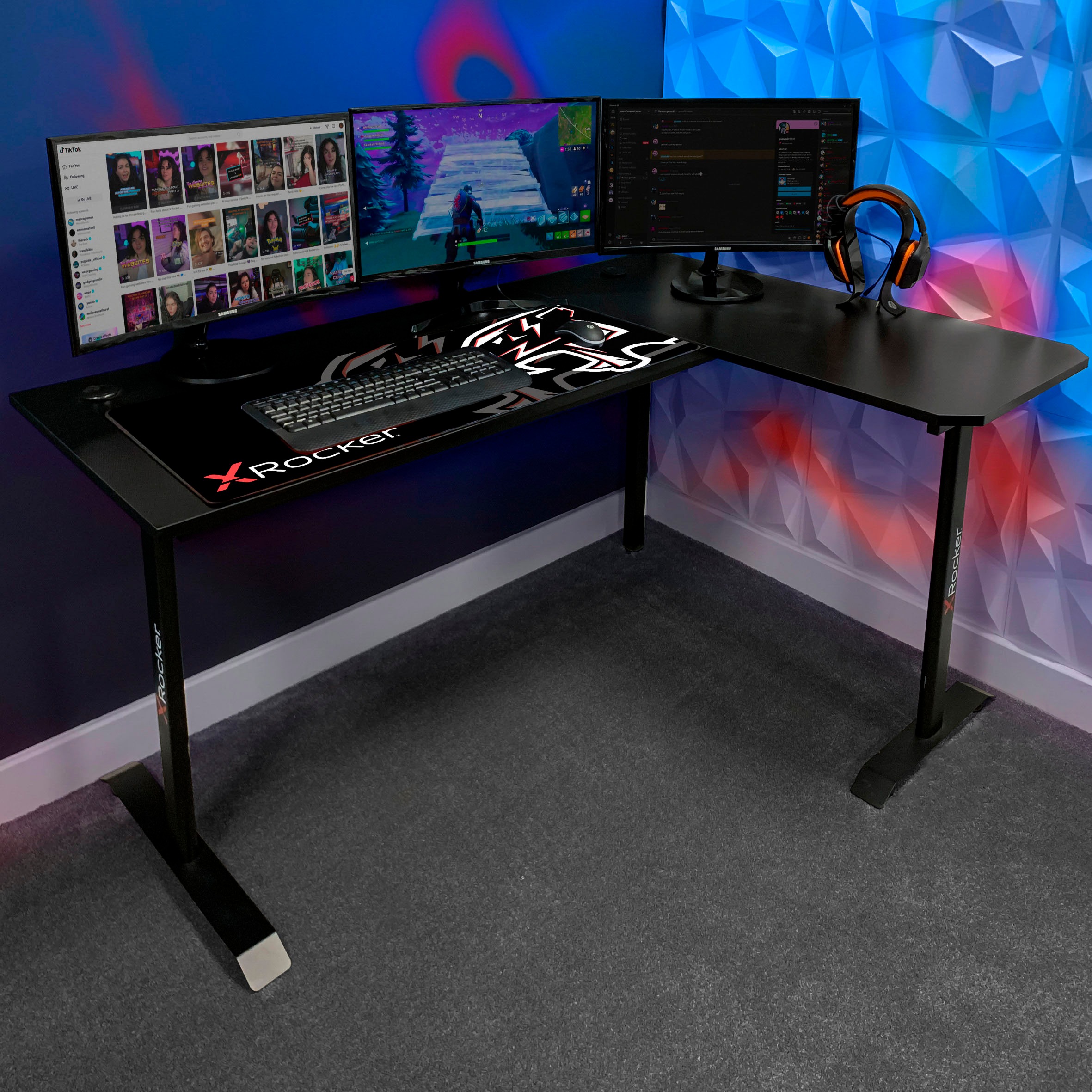 X Rocker Gamingtisch »Panther XL Ambi - Reversibler Gaming Eckschreibtisch in L-Form«