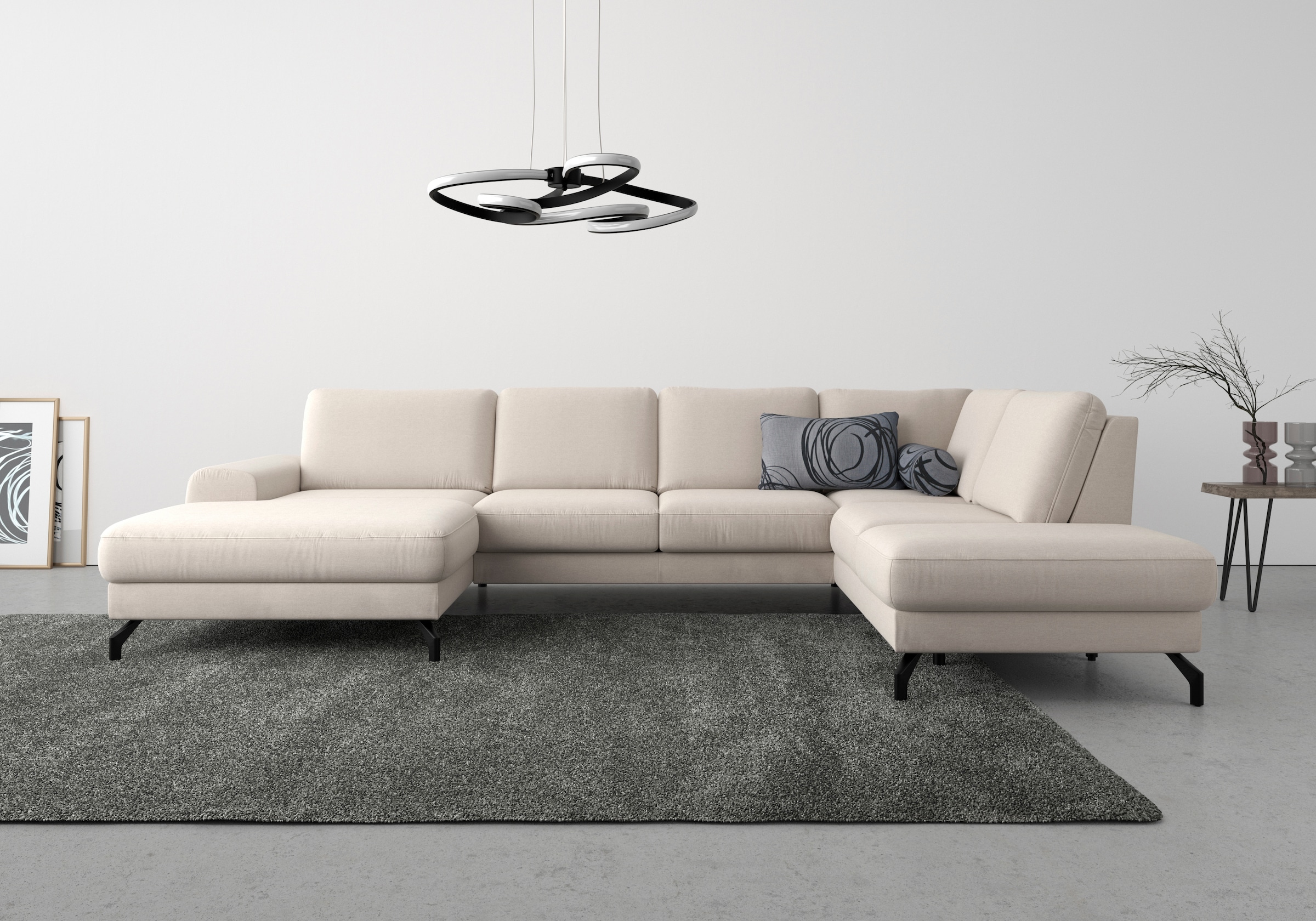 sit&more Wohnlandschaft »Cinturo U-Form«, inklusive Sitztiefenverstellung und Federkern, Sitzhöhe 45 cm