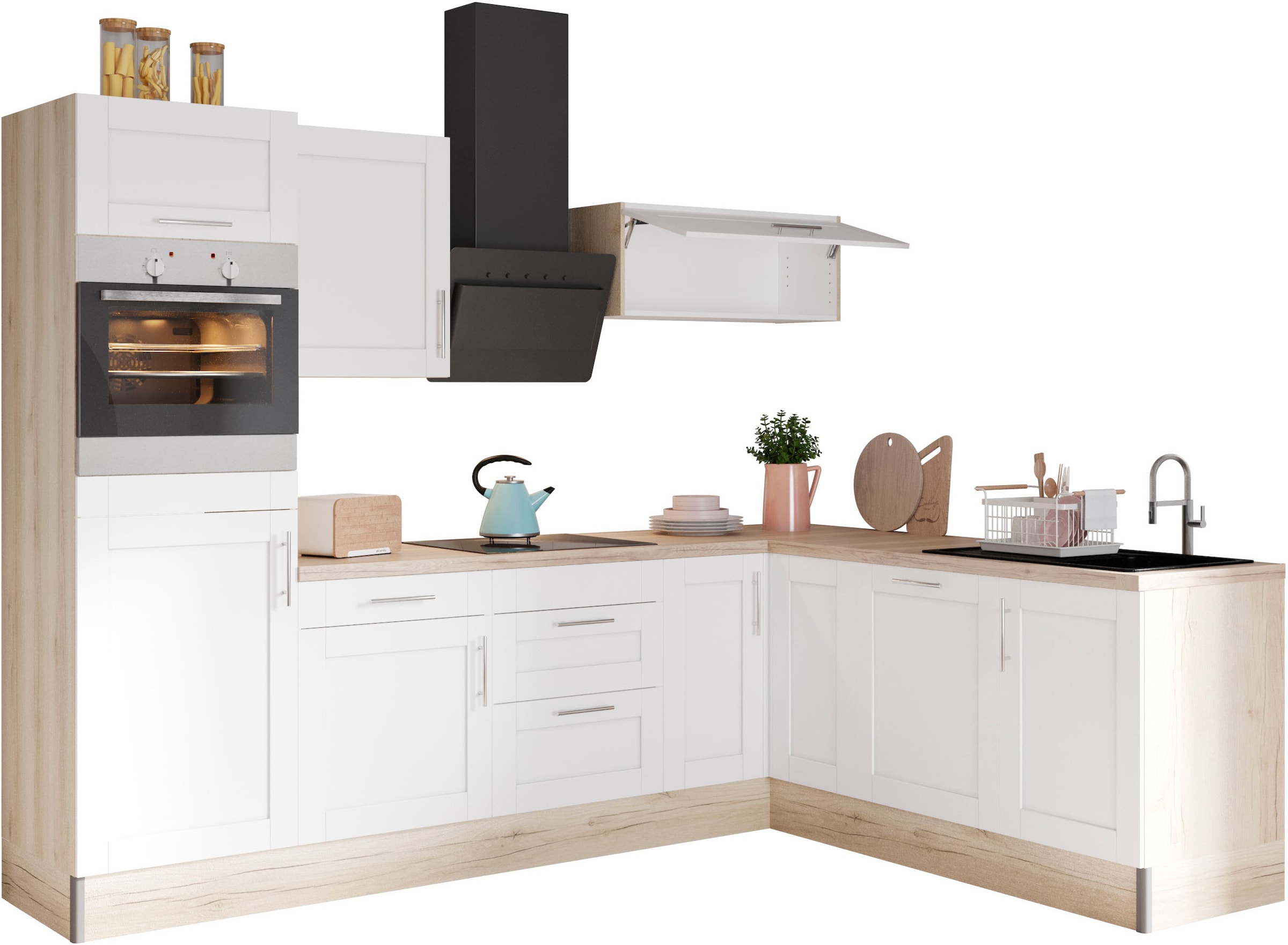 OPTIFIT Küche »Ahus«, 200 x 270 cm breit, wahlweise mit E-Geräten, Soft  Close Funktion bei OTTO