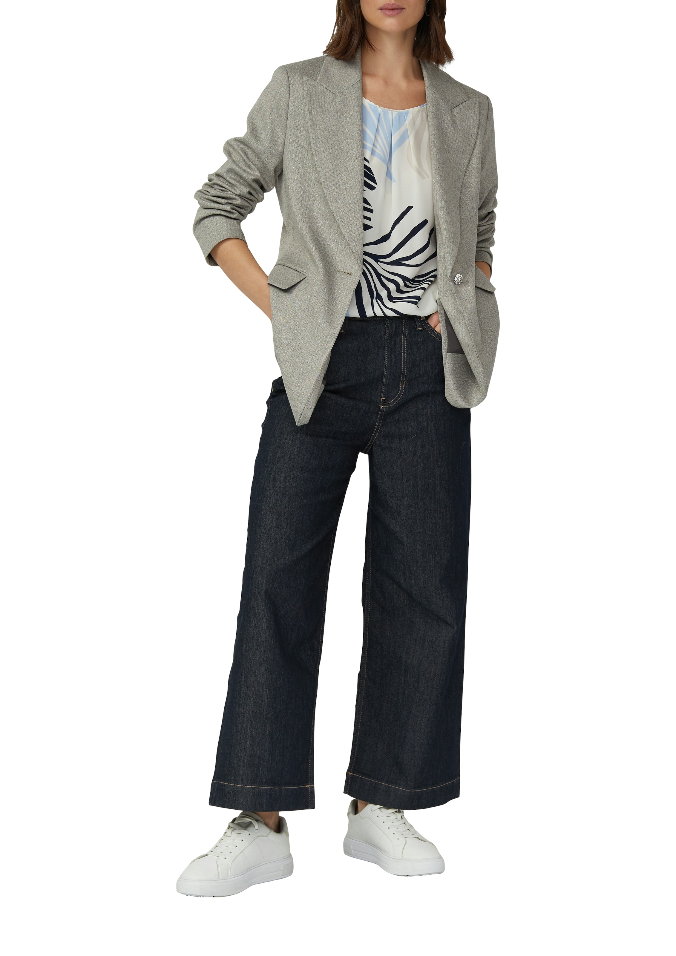 s.Oliver BLACK LABEL Kurzarmbluse mit grafischem Muster