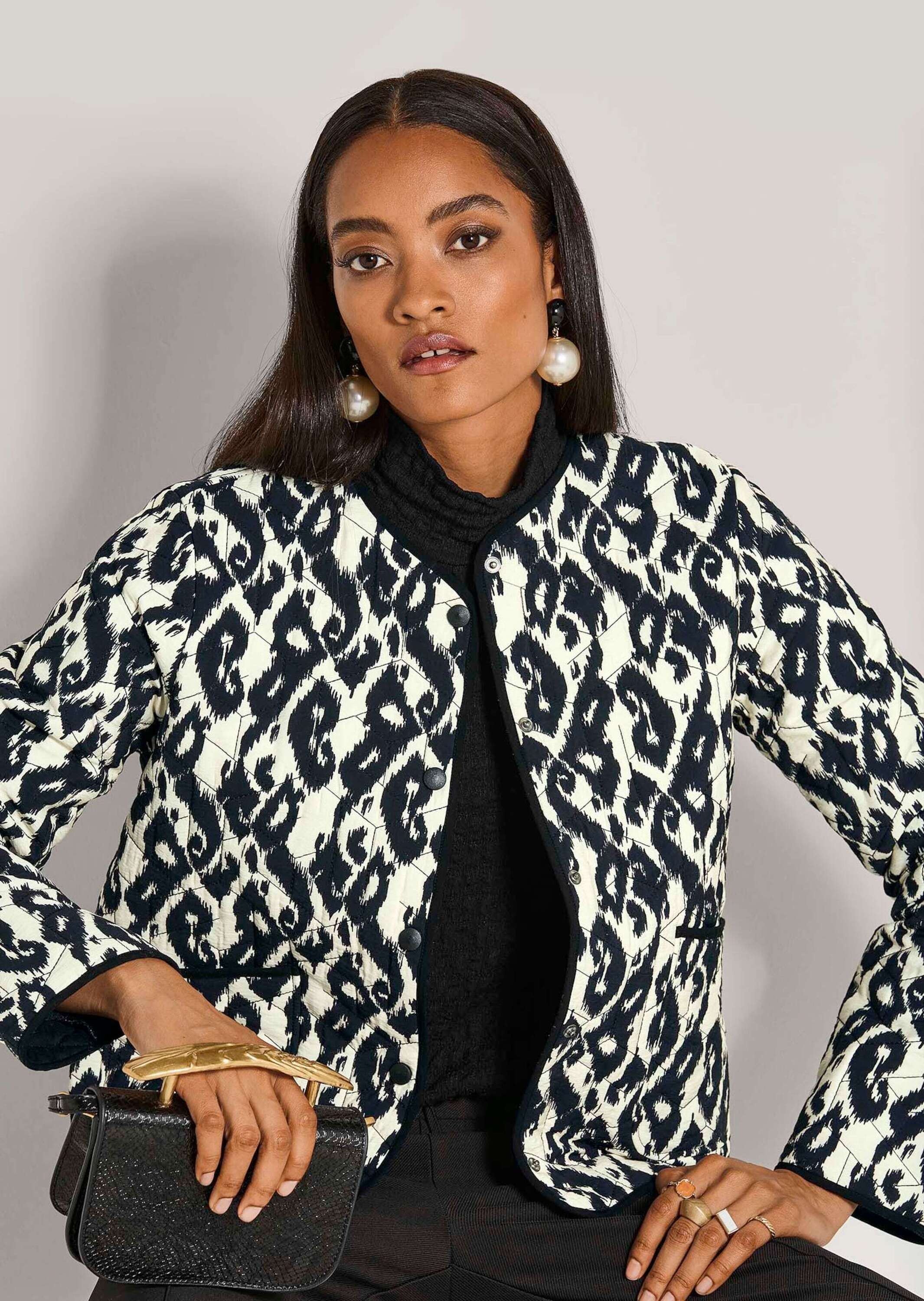 MADELEINE Kurzjacke »Übergangsjacke Modische Steppjacke mit Animal-Print« Übergansjacke, grafisches Leo-Design