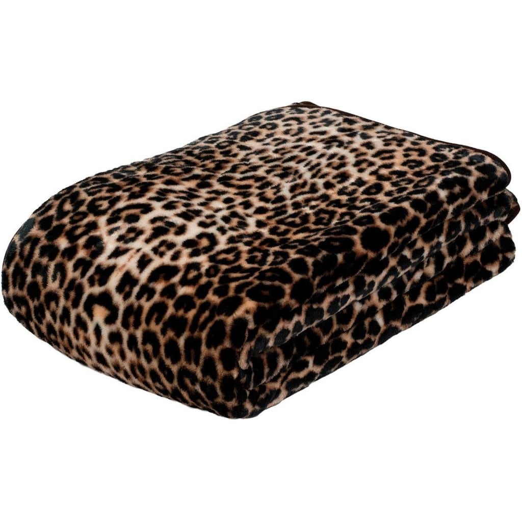 Gözze Wohndecke »Leopard«, mit gedrucktem Motiv, Kuscheldecke