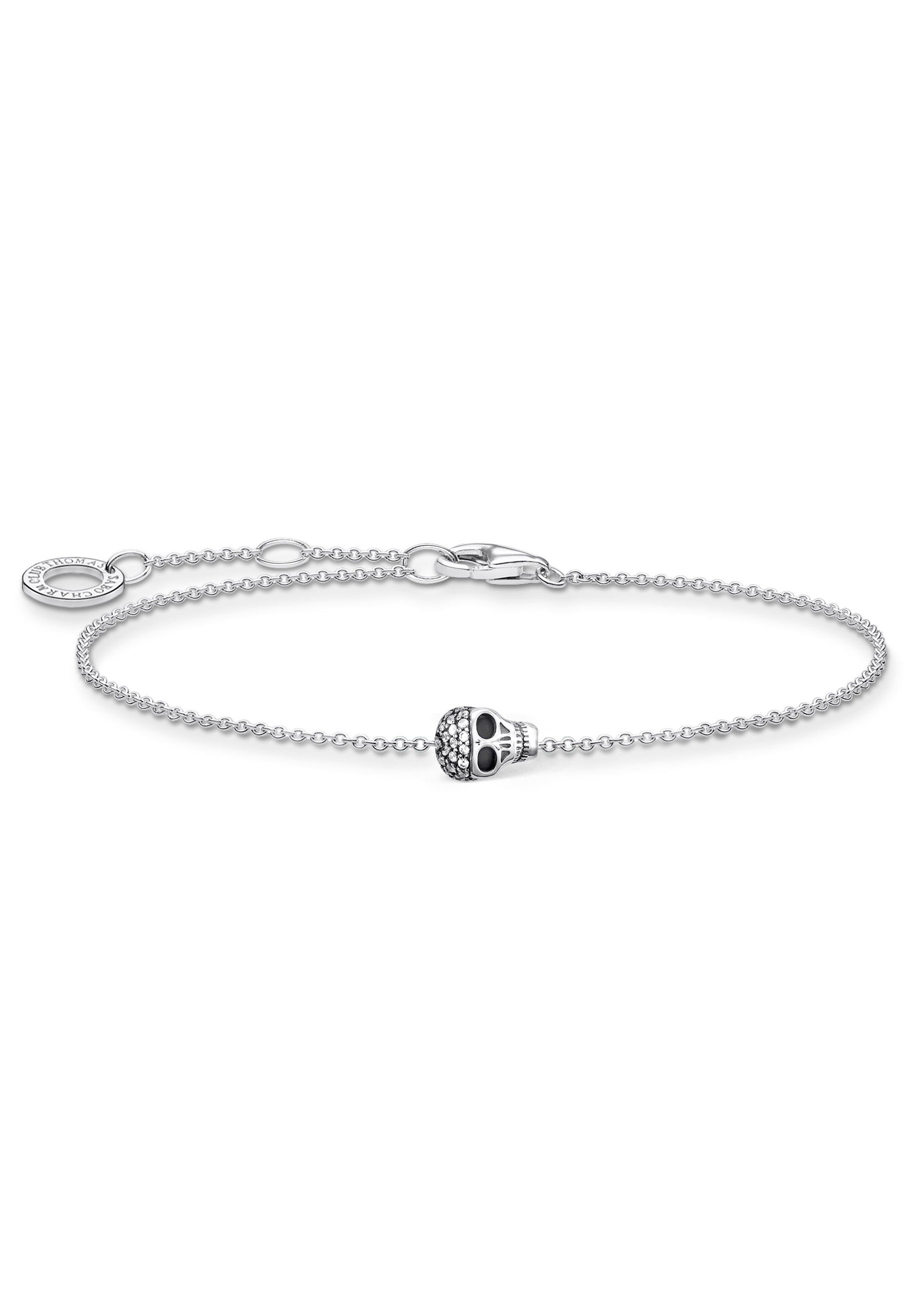 THOMAS SABO Silberarmband »Totenkopf, A2002-643-14-L19v«, mit Zirkonia