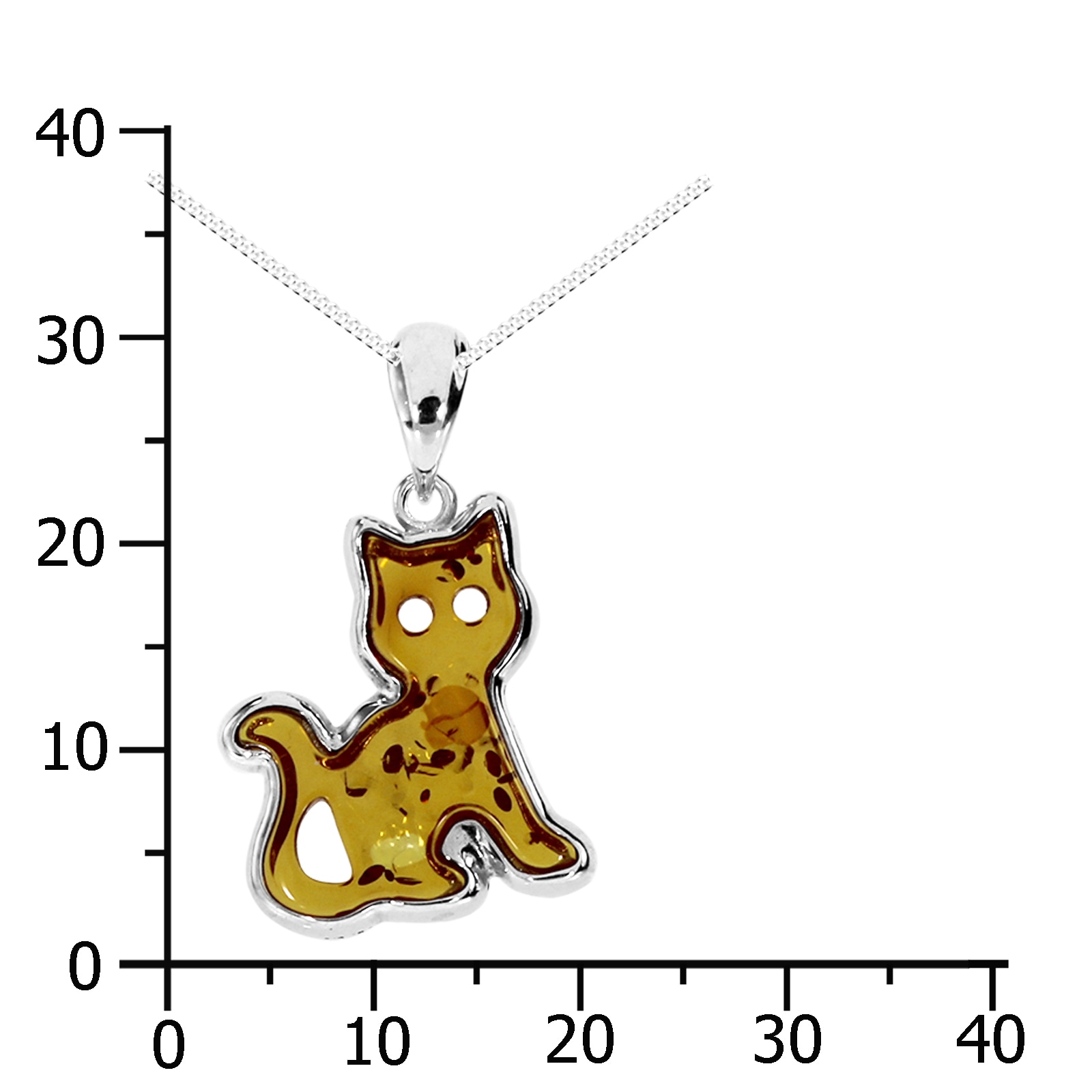 OSTSEE-SCHMUCK Kette mit Anhänger »- Katze - Silber 925/000 - Bernstein«