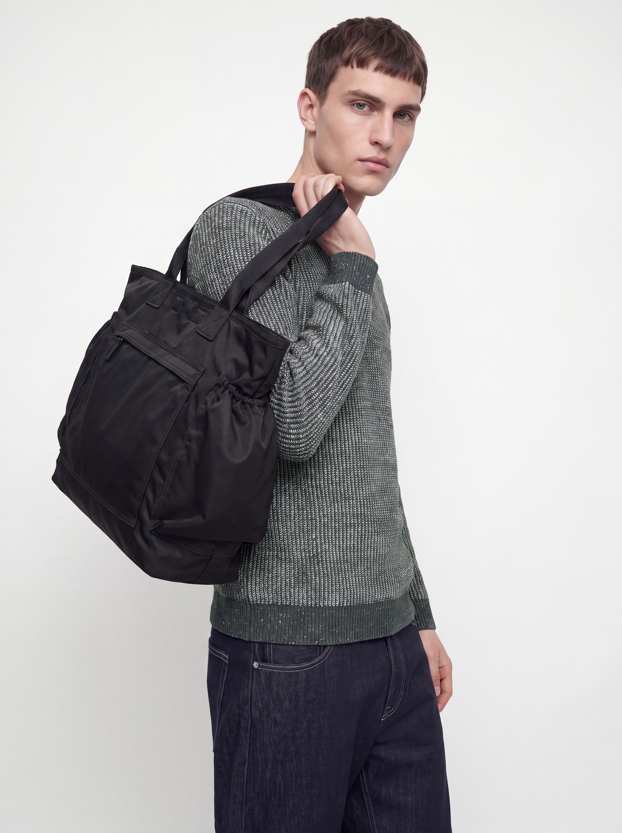 Jack & Jones Rundhalspullover »JJCLEVELAND KNIT CREW NECK« Materialmix, normal geschnitten