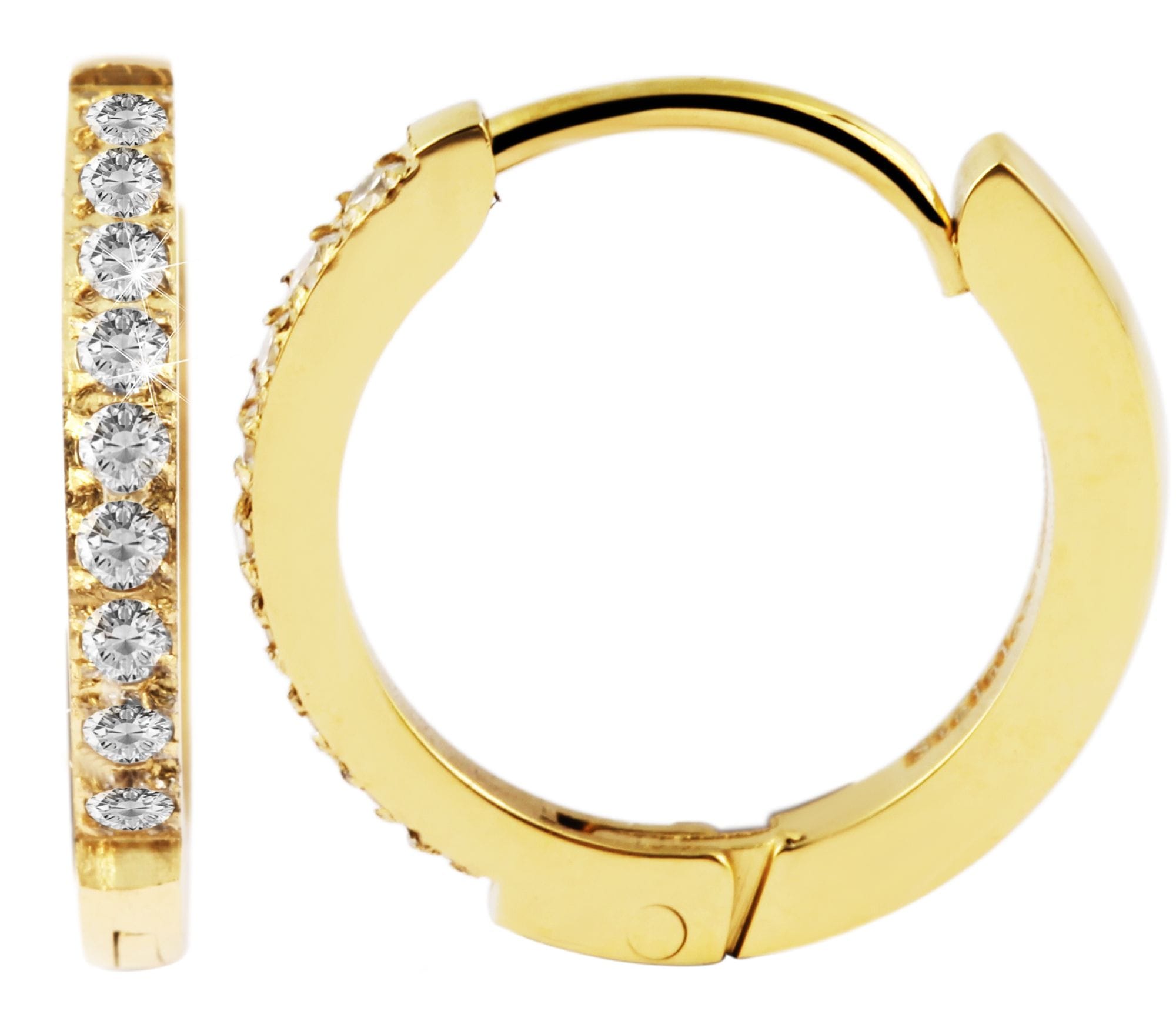 Adelia´s Paar Creolen »Damen Ohrringe ¿ Klappcreole aus Edelstahl mit Strass Steinchen«