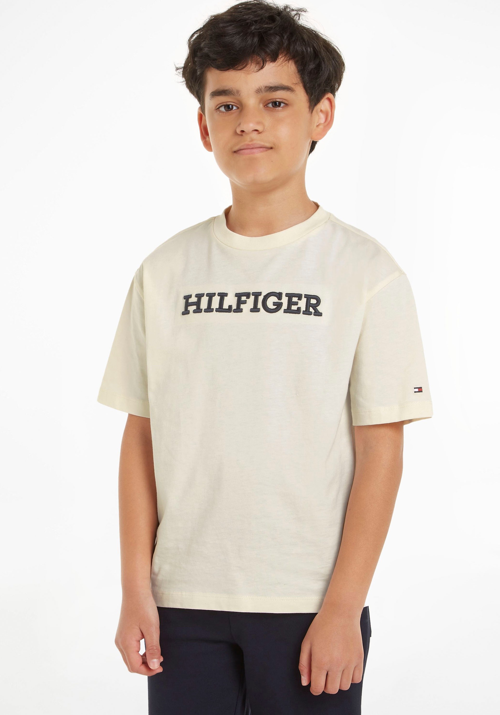 Tommy Hilfiger T-Shirt »U MONOTYPE TEE S/S«, mit großer Logo-Stickerei