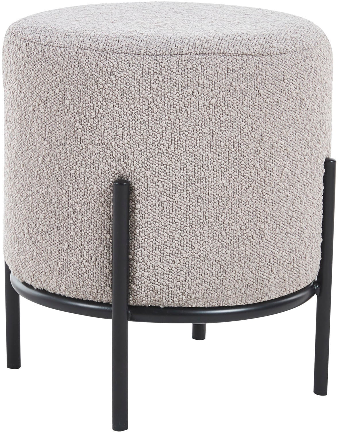 SalesFever Polsterhocker »Komfortabler Polsterhocker«, mit Design-Gestell aus schwarzem Metall