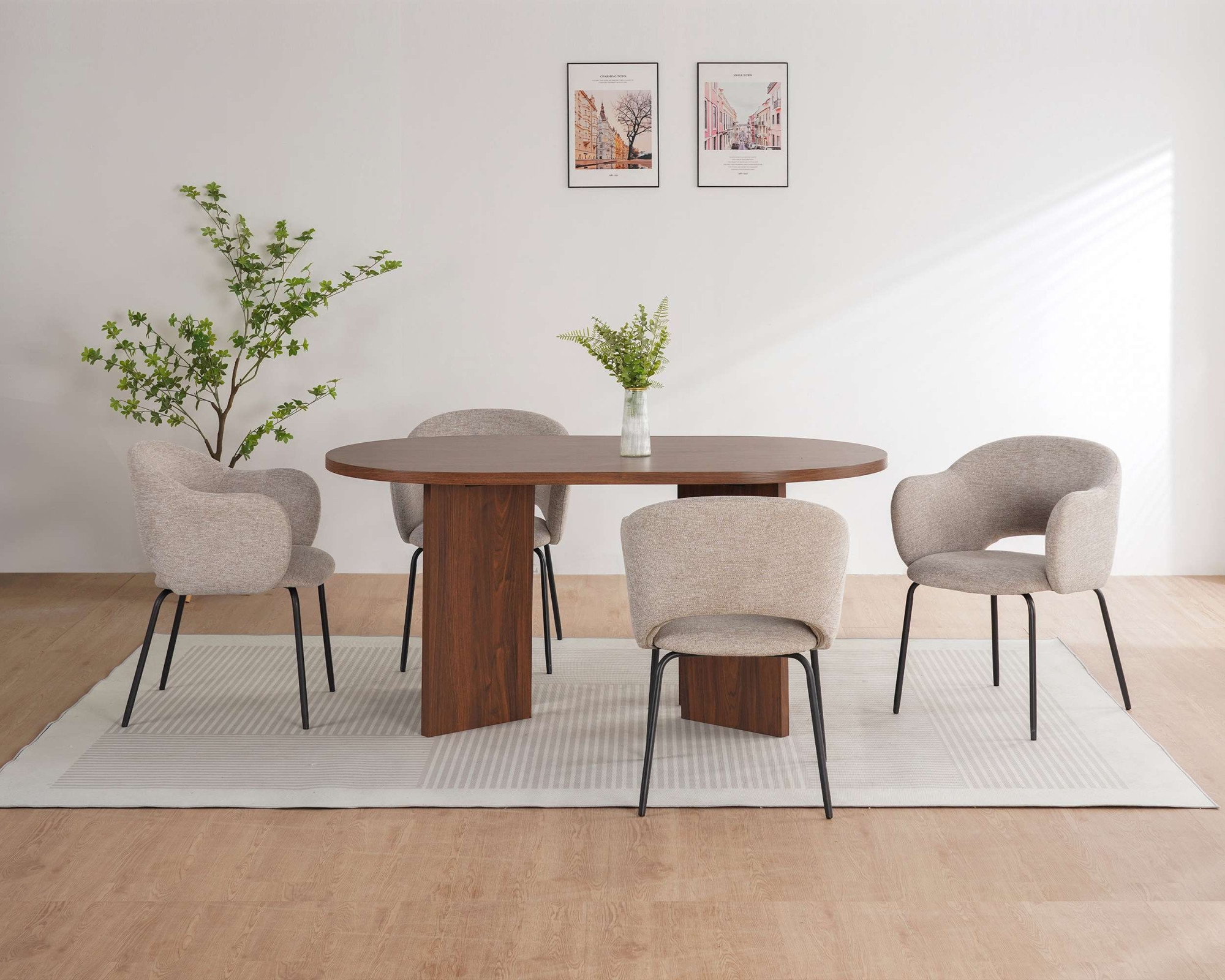 OTTO home Esszimmerstuhl »Friedaa« (Set) 2 Stk.mit schwarzen Metallbeinen, Webstoffbezug, Sitzhöhe 46 cm