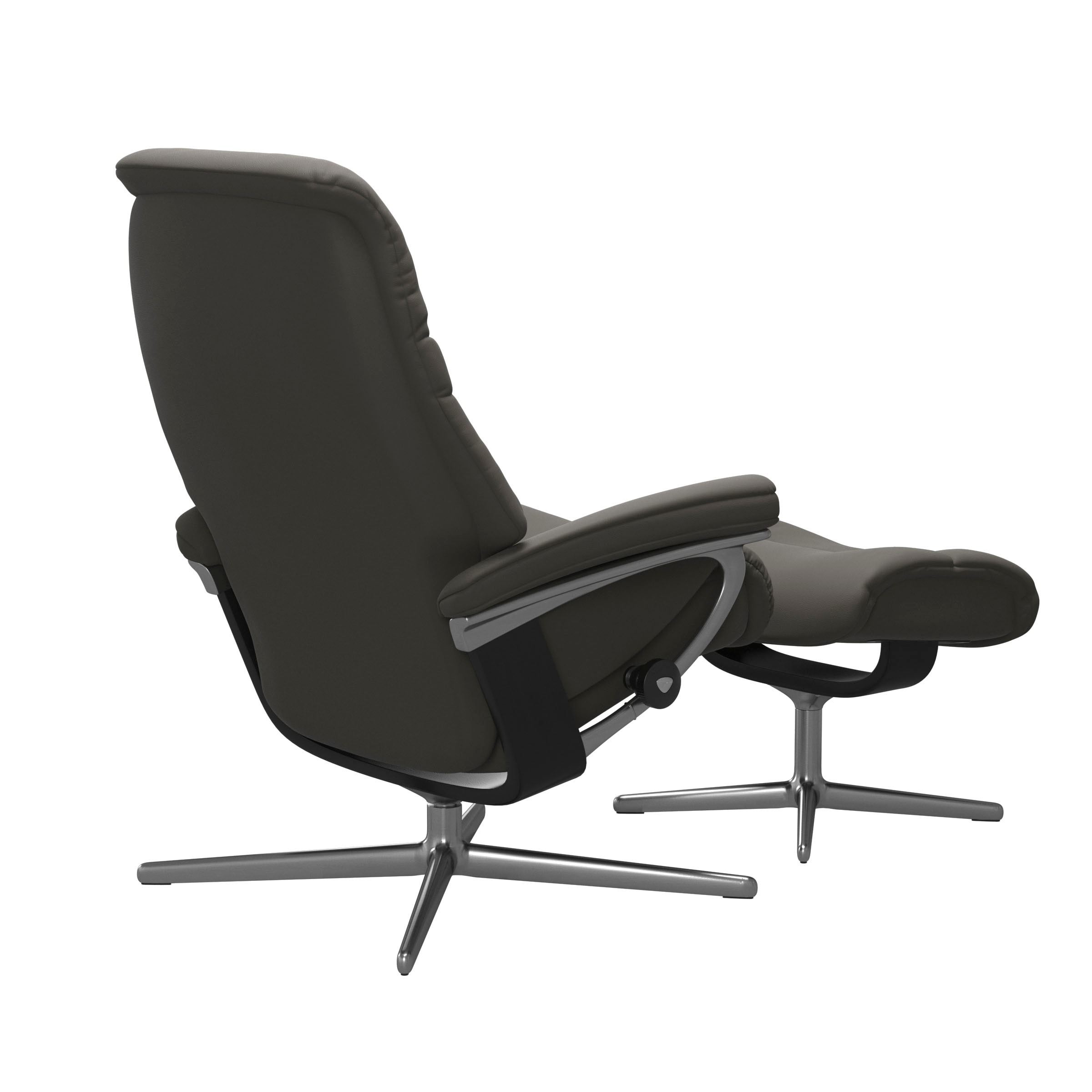 Stressless® Relaxsessel »Sunrise« Set, Relaxsessel mit Hocker,  mit Hocker, mit Cross Base, Größe S, M & L, Holzakzent Schwarz
