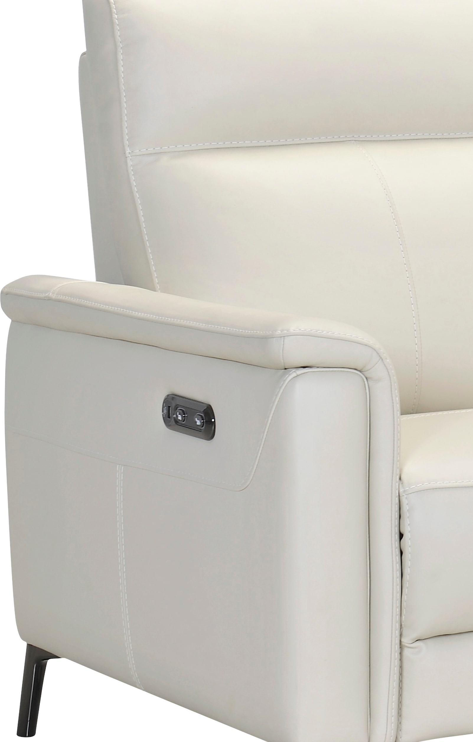 Places of Style 3-Sitzer »Barano, Relaxsofa in Leder und Webstoff«, elektrische Relaxfunktion in 2 Sitzen, Kopfteilverstellung und USB