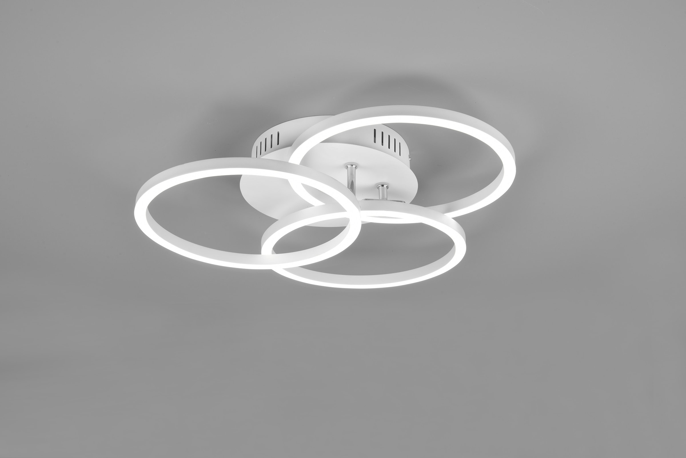 REALITY Leuchten LED Deckenleuchte »Circle« LED-Board 1 Stk. warmweiß - kaltweiß Deckenlampe weiß matt mit schwenkbaren Ringen / inkl. Fernbedienung