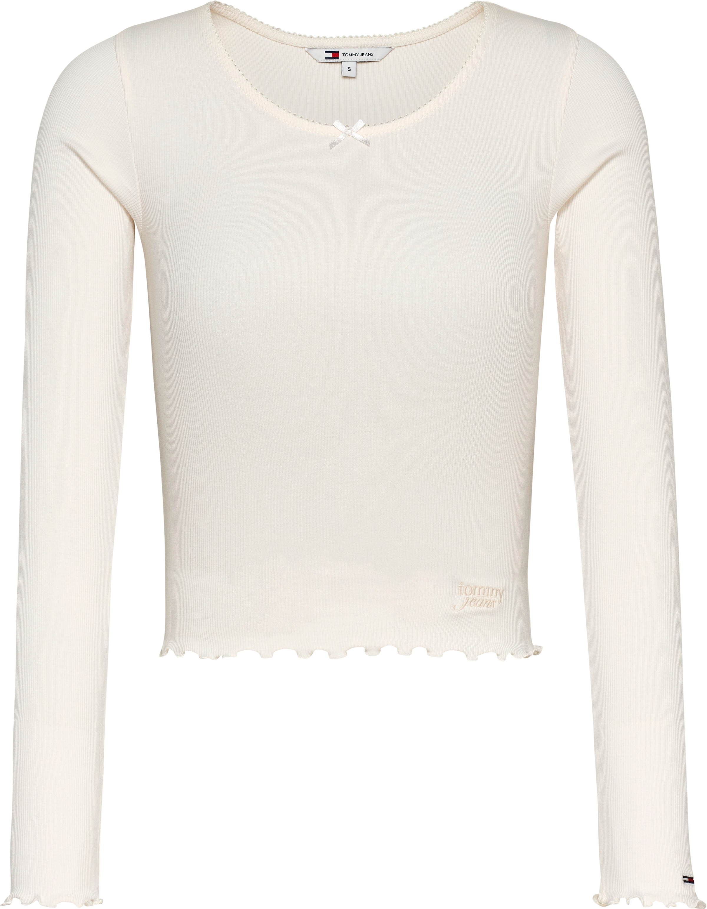 Tommy Jeans Langarmshirt »TJW SLIM SCALLOP«, mit Schleife