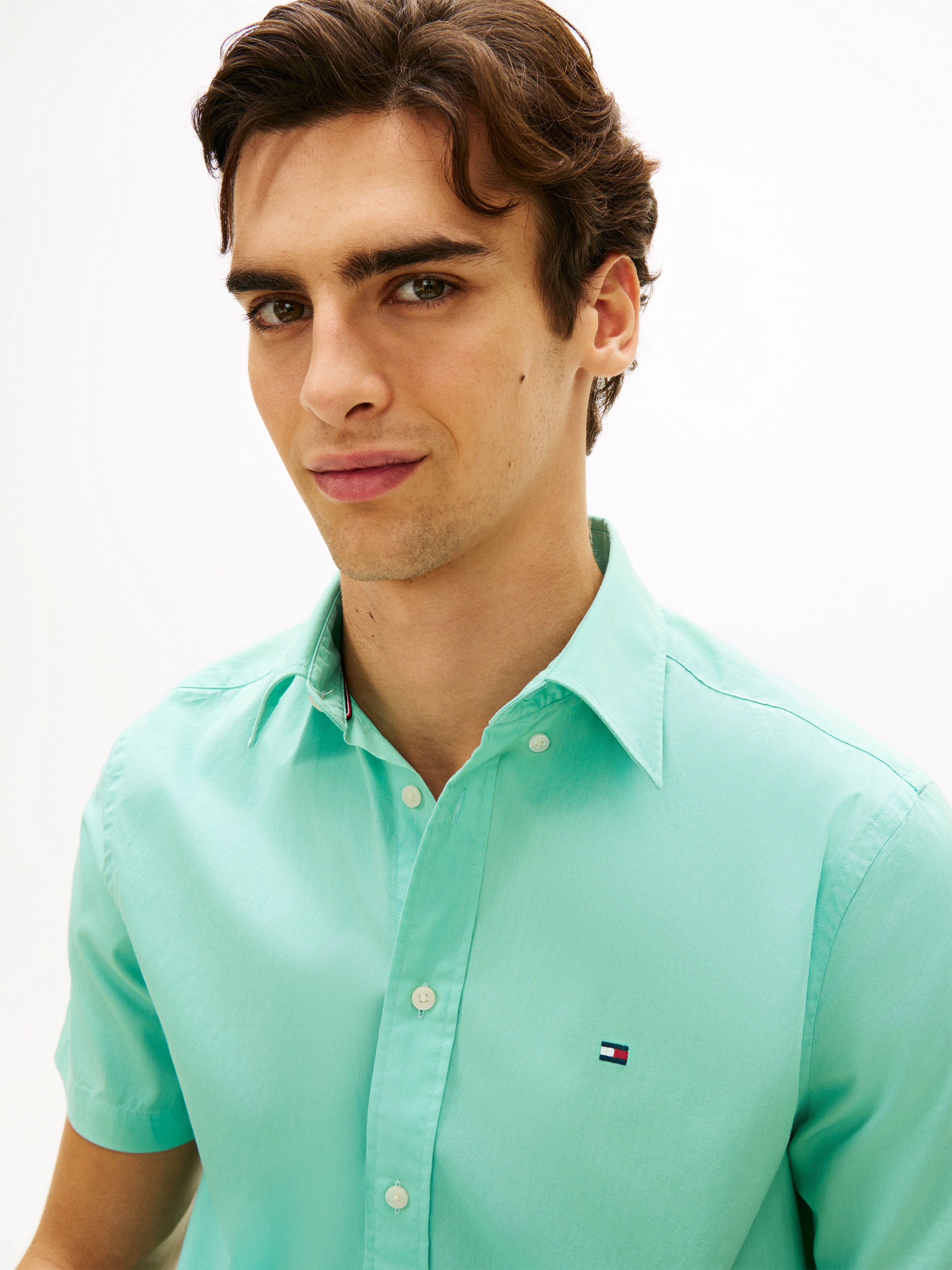 Tommy Hilfiger Kurzarmhemd »FLEX POPLIN SOLID« Regular fit mit Button-Down-Kragen