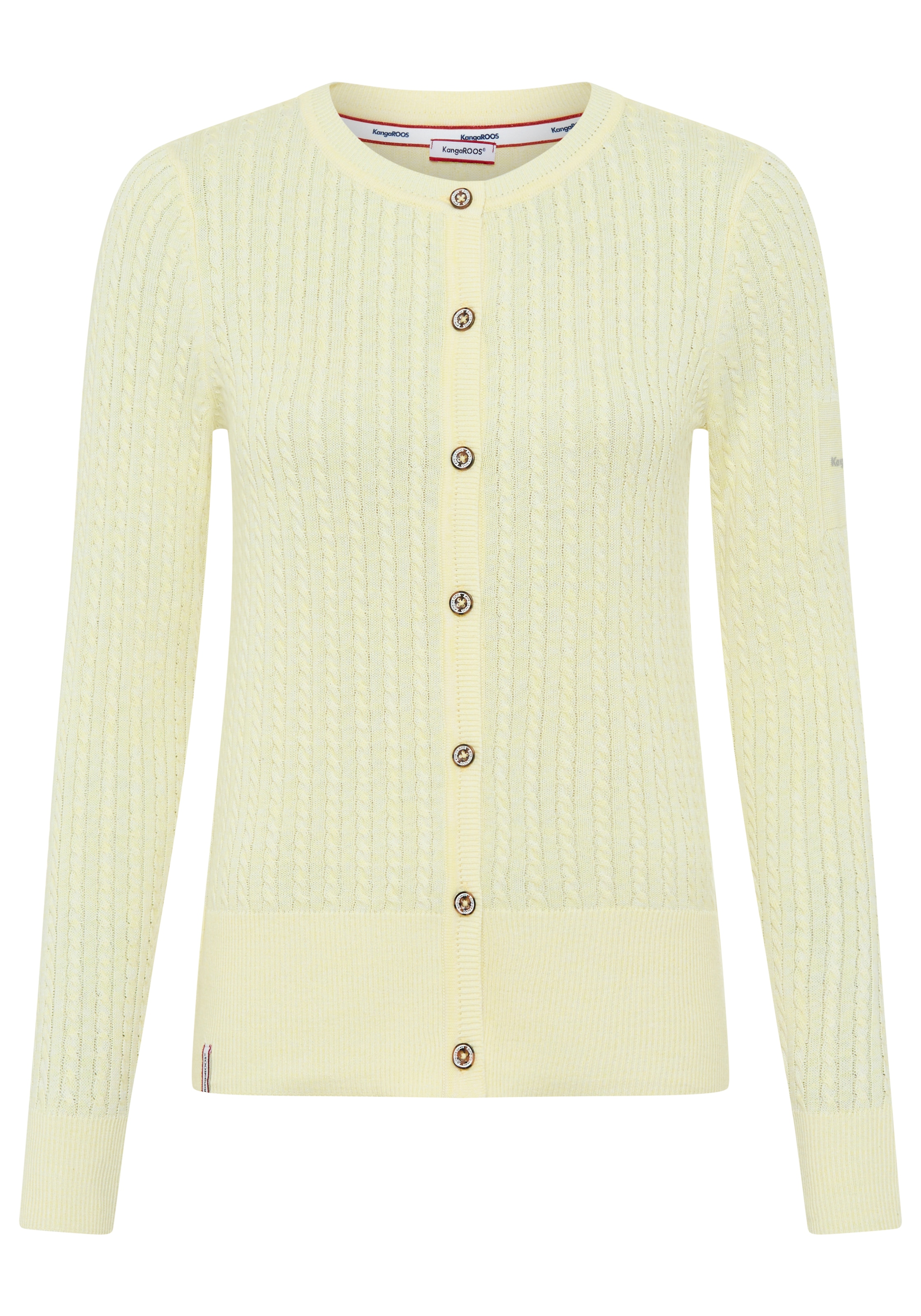 KangaROOS Strickjacke Strickjacke mit Zopfmuster in mélange Optik - NEUE-KOLLEKTION