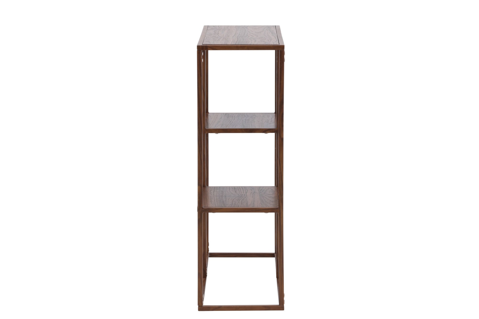 Venture Home Bücherregal »Staal, Bücherregal in warmer Walnussoptik, Stahlrahmen, Höhe 81 cm« Standregal, 3D-Folie, schlank, anspruchsvoll, modern
