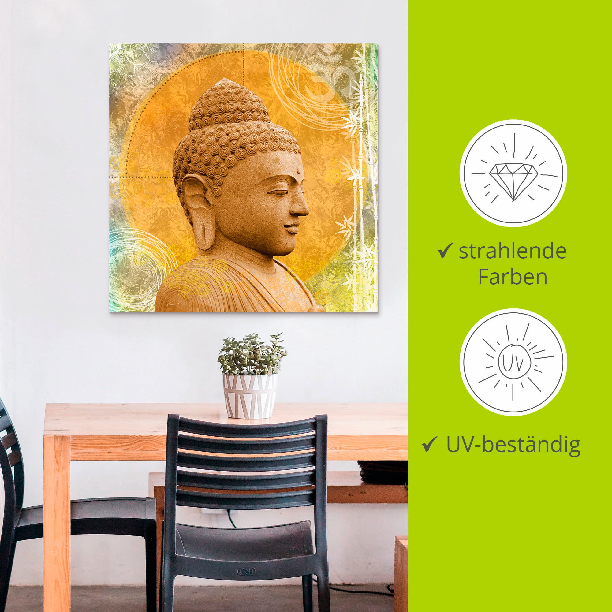Artland Wandbild »Buddha II« Spa 1 Stk. tlg. als Alubild, Outdoorbild, Leinwandbild, Wandaufkleber, versch. Größen