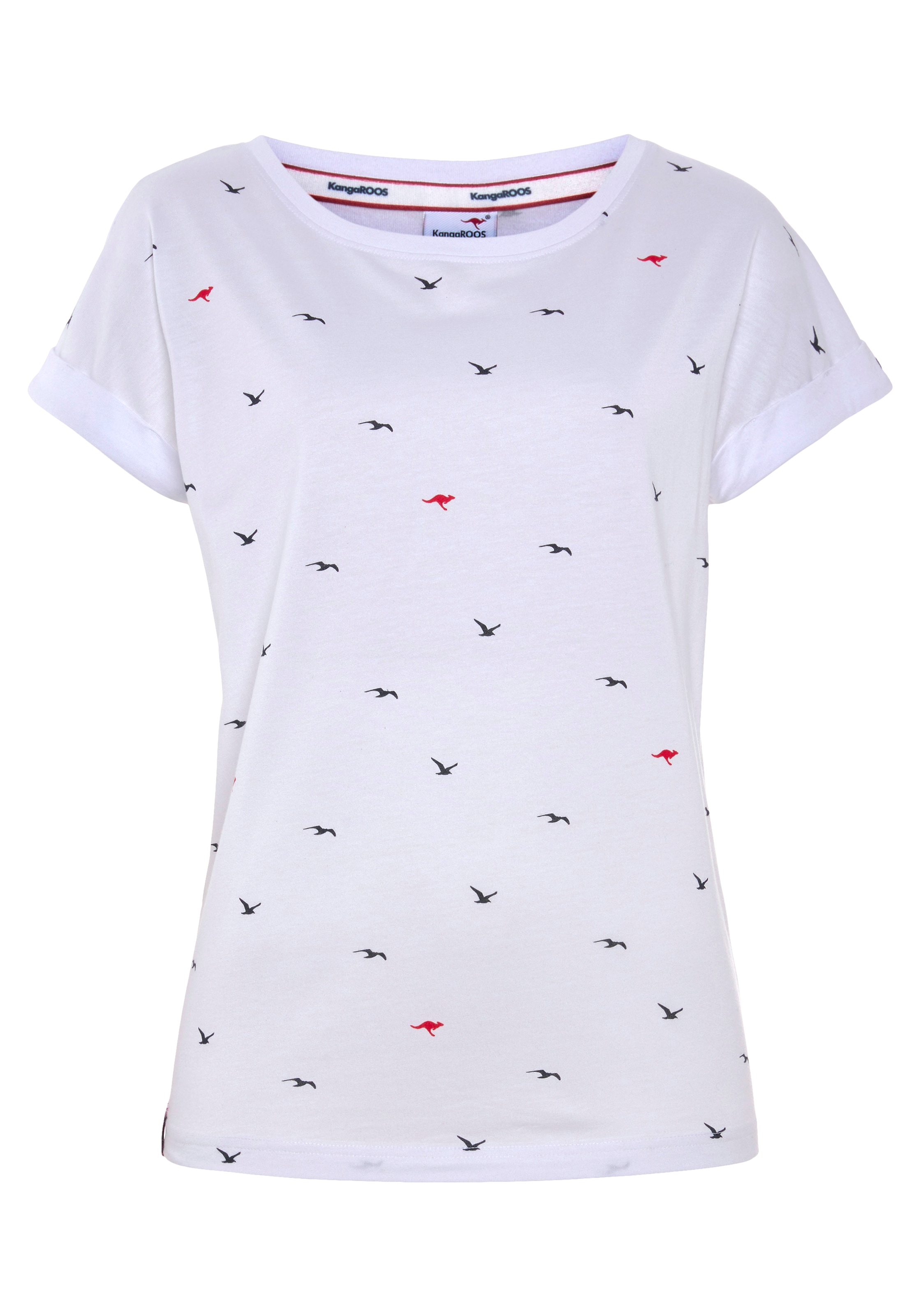 KangaROOS Print-Shirt, kurzärmelig, figurumspielend, mit Print, mit Rundhalsausschnitt