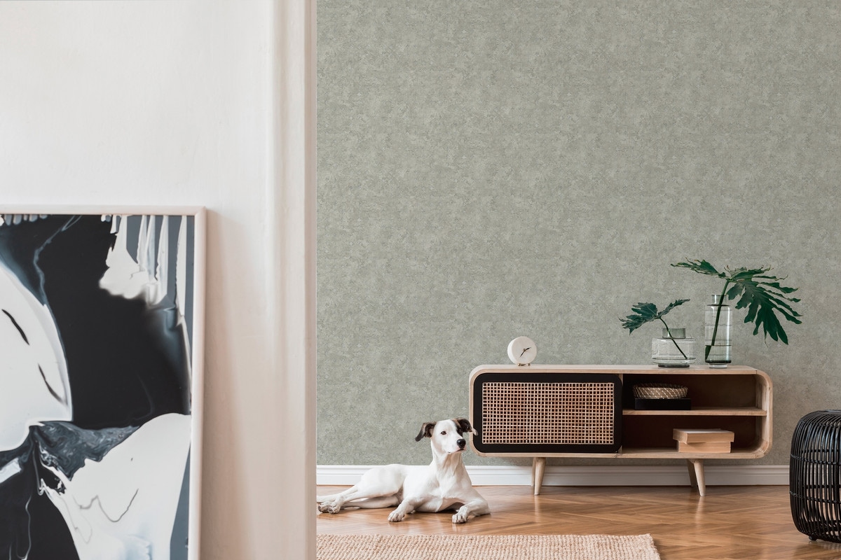 living walls Vliestapete »Stories of Life Vintage Mustertapete Grau Grün Vliestapete« Motiv | geometrisch | grafisch aufgeschäumt Loft-Style Tapete für Wohnzimmer und Büro Tapeten Wohnzimmer modern